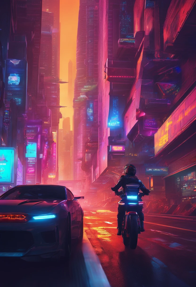 man riding riding motorcycle on over pass while watching city pass by