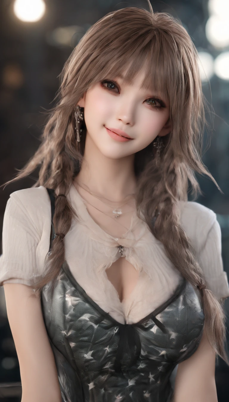 (top-quality、masterpiece)、(Realistic lighting with shadows)、elegent、(A hyper-realistic:1.5)、Stylish, canny, traditional, artistic, intricate detailes、(Perfect anatomical depiction of the human body)、1girl in, ( Huge breasts :1.5), She is a teenage girl、Beautiful bright blue eyes squinting dazzlingly、Small lips without lipstick、Brunette hair fluttering in the wind、She has half-up hair that shines in the backlight of the setting sun, Eta、She is a schoolgirl summer outfit、 (The skirt is a tartan plaid micro mini pleat:1.5)、(Neat white blouse and white panties:1.5)、 (Thin crimson ribbon ties:1.5), tightly closed from neck to skirt, So you can't see the skin., So the girl's breasts are not exposed at all.、(The blouse is very cramped because the breasts are so large:1.5)、 (She's in a sexy pose、It is very bewitching and beautiful:1.5)、Looks like a school goddess、This photo was taken with a cute smile with narrowed eyes as if a wonderful flower was blooming in front of me...。, (Show your chest from the front:1.5), (the face is chubby:1.3), perfect anatomia, A detailed face, close up of face, irene1, zydG