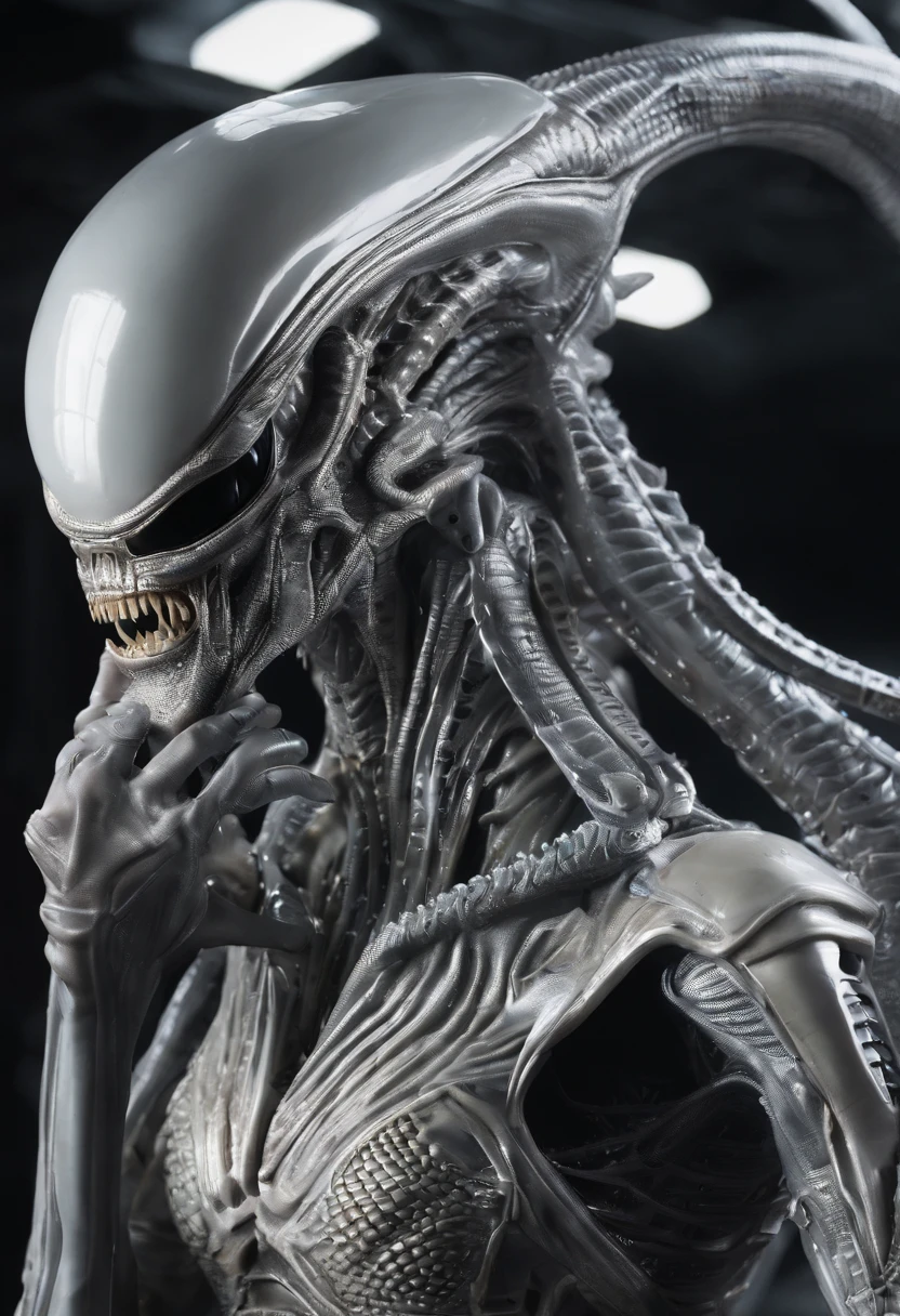 (((Extreme close-up Xenomorph Alien the eighth passenger Bright brown color surreal and cinematic images Color Splash images)),(((Front Images)))