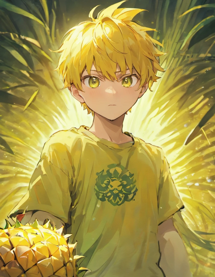 A yellow-haired,Pineapple boy