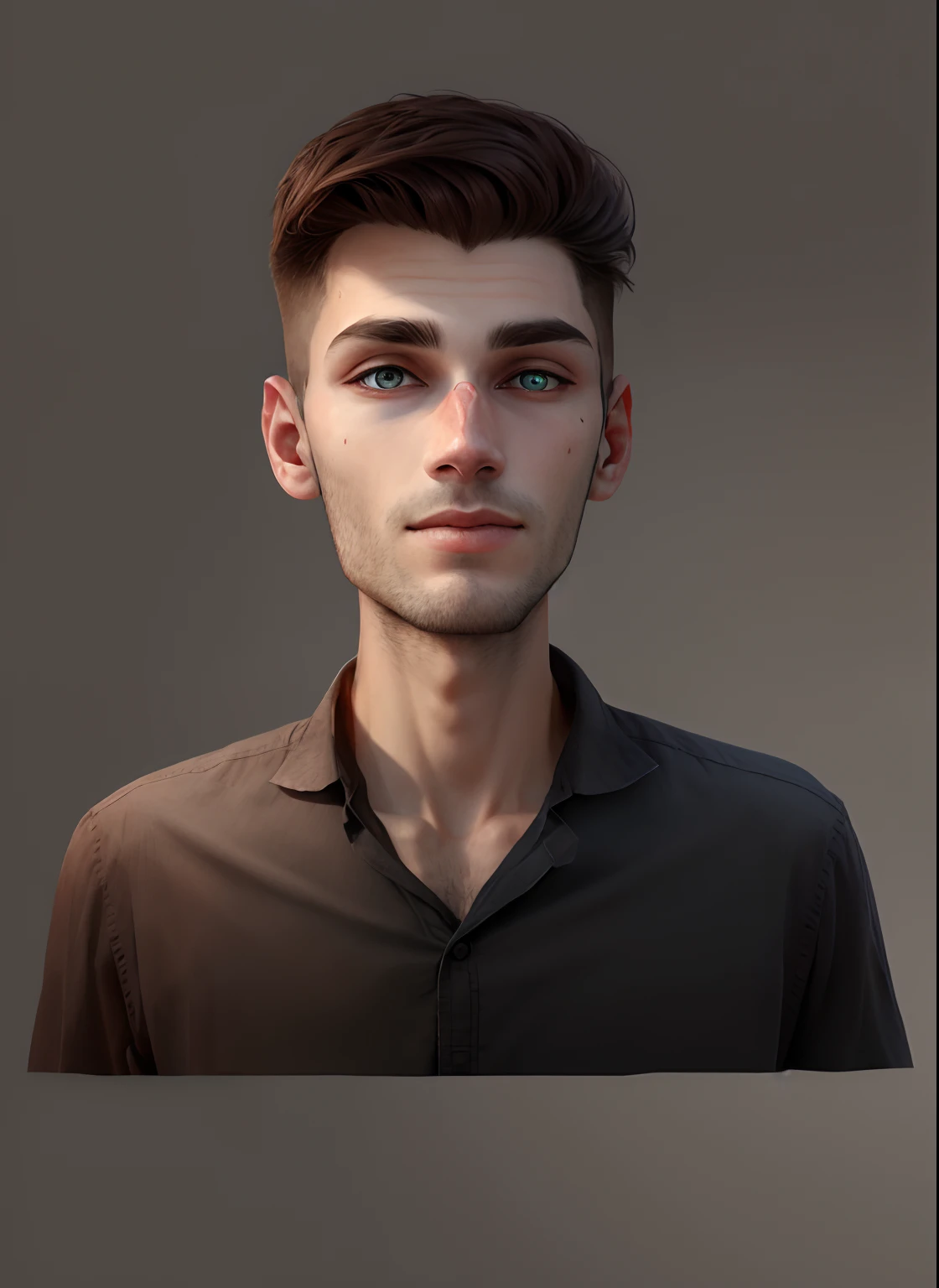 young male,Half of the face is a human face,Half of the face is mechanical,Realiy