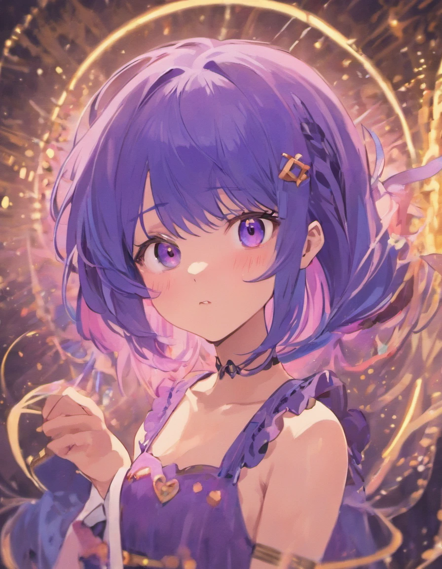 Blueberry Girl，Purple colored hair，Cute loli