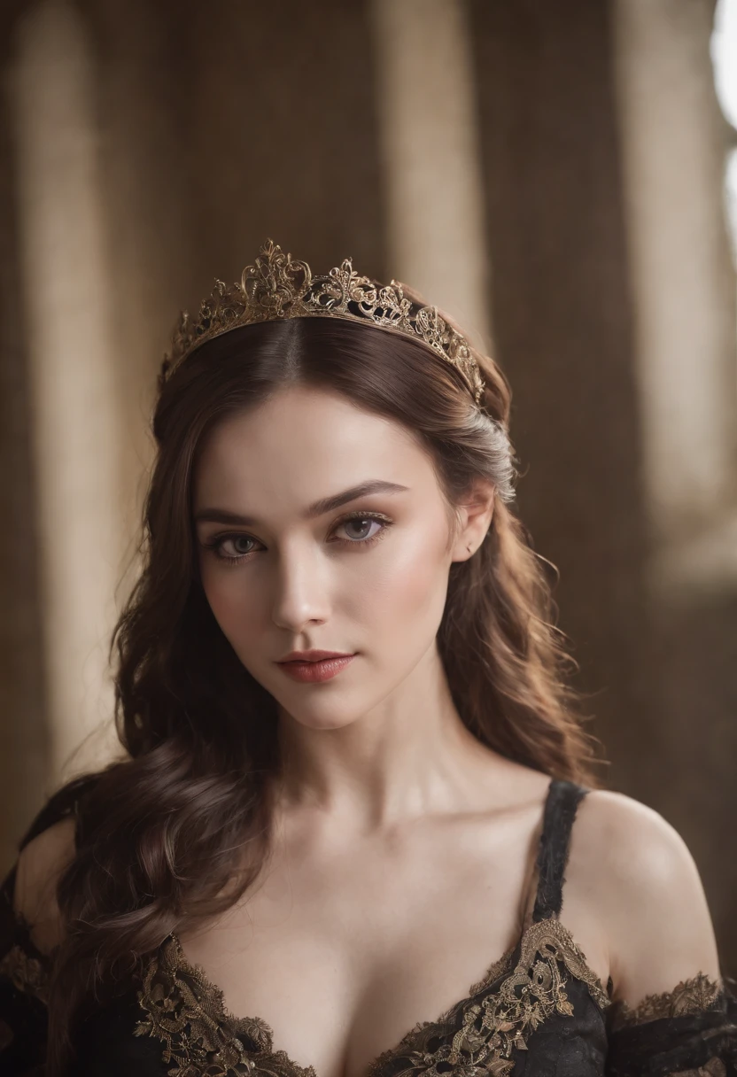 Gothic style,Cinematic portrait, ((upper body)), facing the audience, (Reality :1.3), the world's most beautiful artwork photo, a woman looking into the camera, Gothic costume, detailed beautiful face, action shot, (Intricate :1.4), simple background, global lighting, photorealistic, CG, Art Station