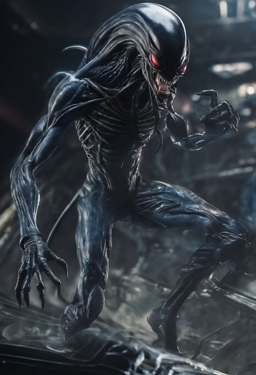Venom possesses the alien,Full-body photos,high - tech,Laser laser,Delicate picture