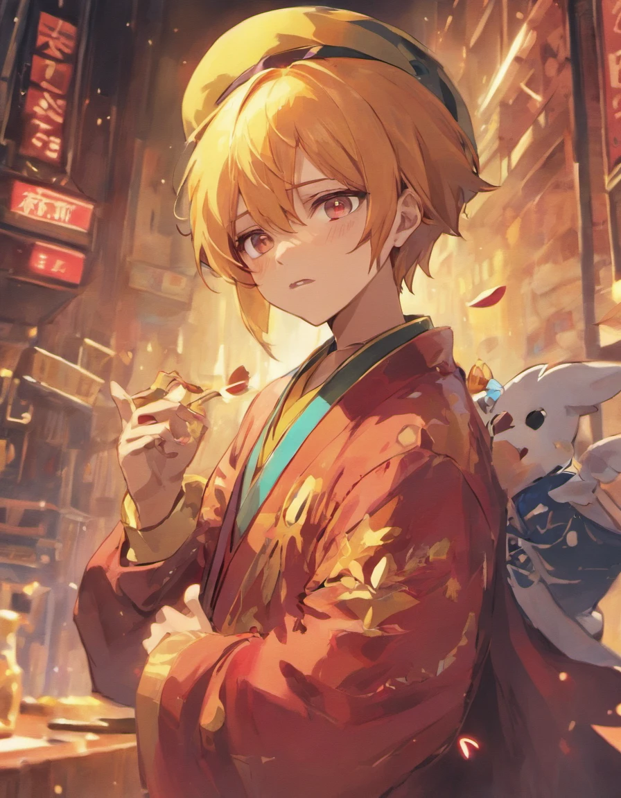 wearing hat,Apple Boy,Libido boy,vred,Apple in hand,Finger detail portrayal,Delicate hands