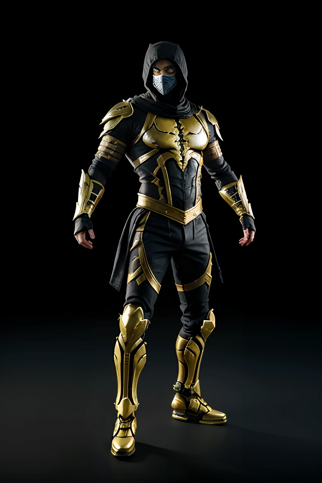 Scorpion from Mortal Kombat, with Robotic Costume, Highly Detailed, Human Anatomy