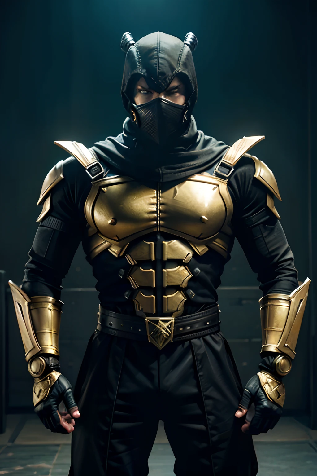 Scorpion from Mortal Kombat, with Robotic Costume, Highly Detailed, Human Anatomy