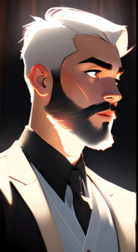 man with a white shirt and a black jacket, curtain haircut ,light beard , selfie of a young man, tessa thompson inspired, with professional glowy, profile image, , sexy face with full makeup, detailed flawless face, sultry look, perfectly lit face, headshot profile picture, light skin, ayahausca, with white skin