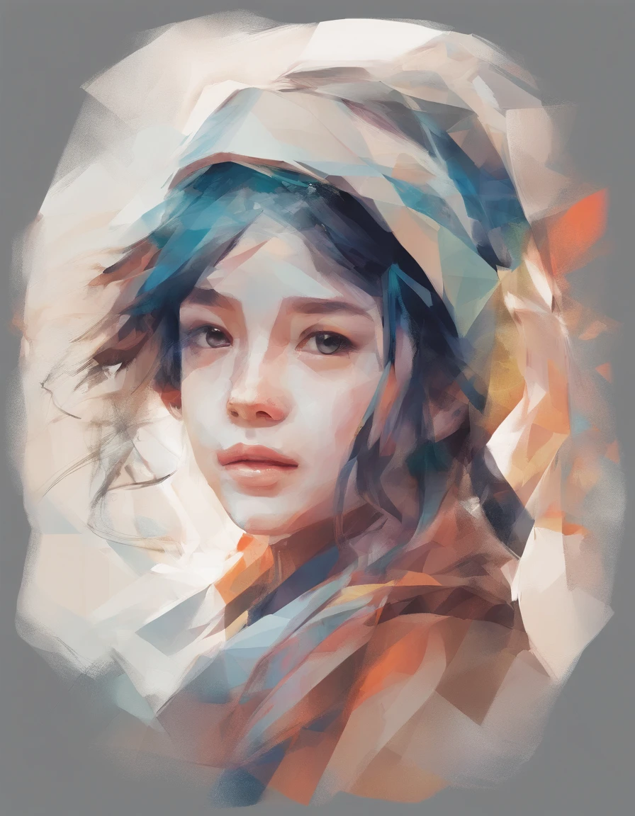1little girl、10yaers old、Woman Wearing Hishav on Head、Islamic Women、Only the eyes are visible、watching at viewers、cheerfulness, Abstract beauty, Dynamic, Highly detailed, Smooth, Sharp Focus, 8K, hight resolution, Illustration, art by carne griffiths and wadim kashin, White background