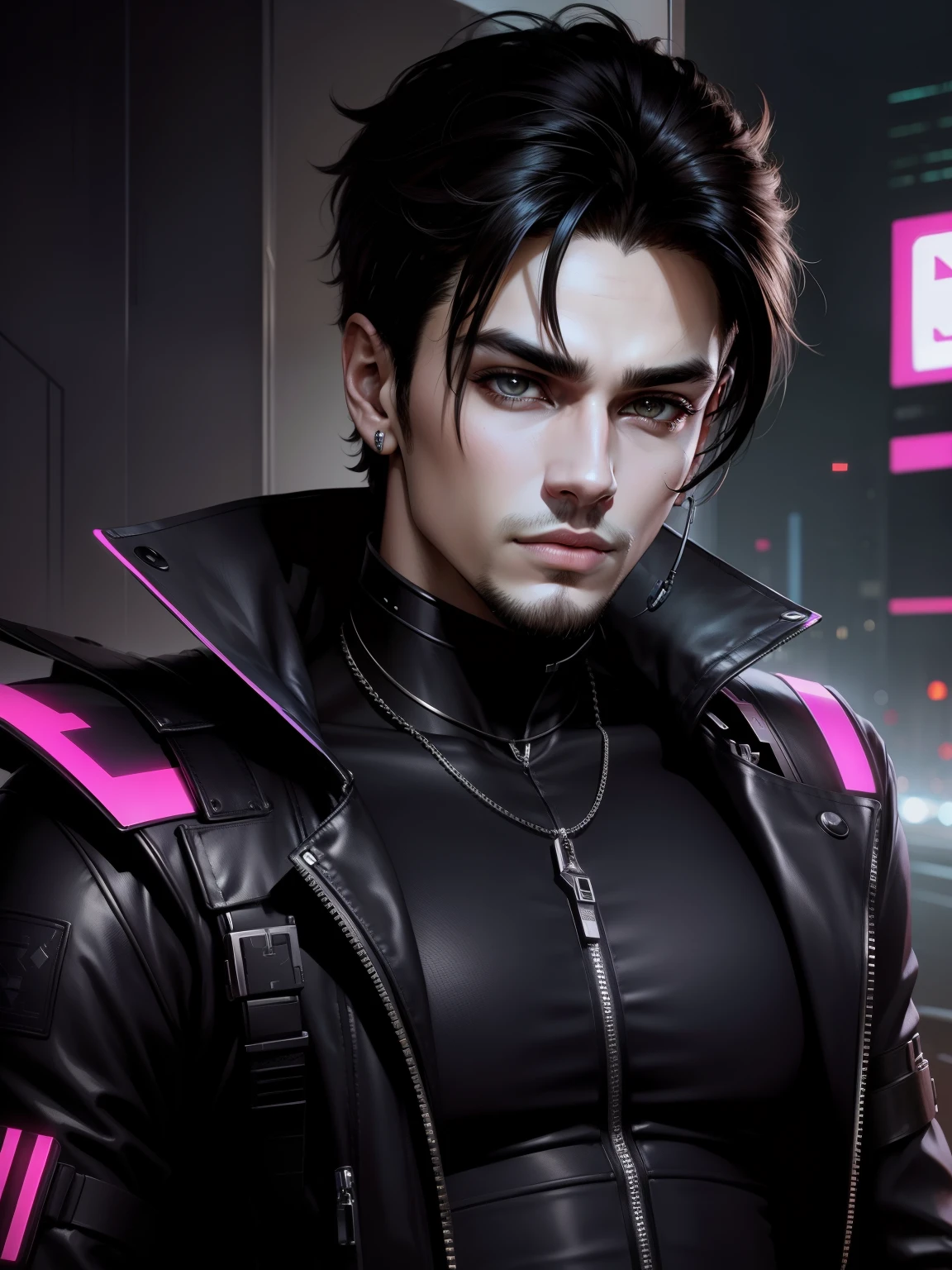 Change background cyberpunk handsome boy
ultra realistic with taigar,