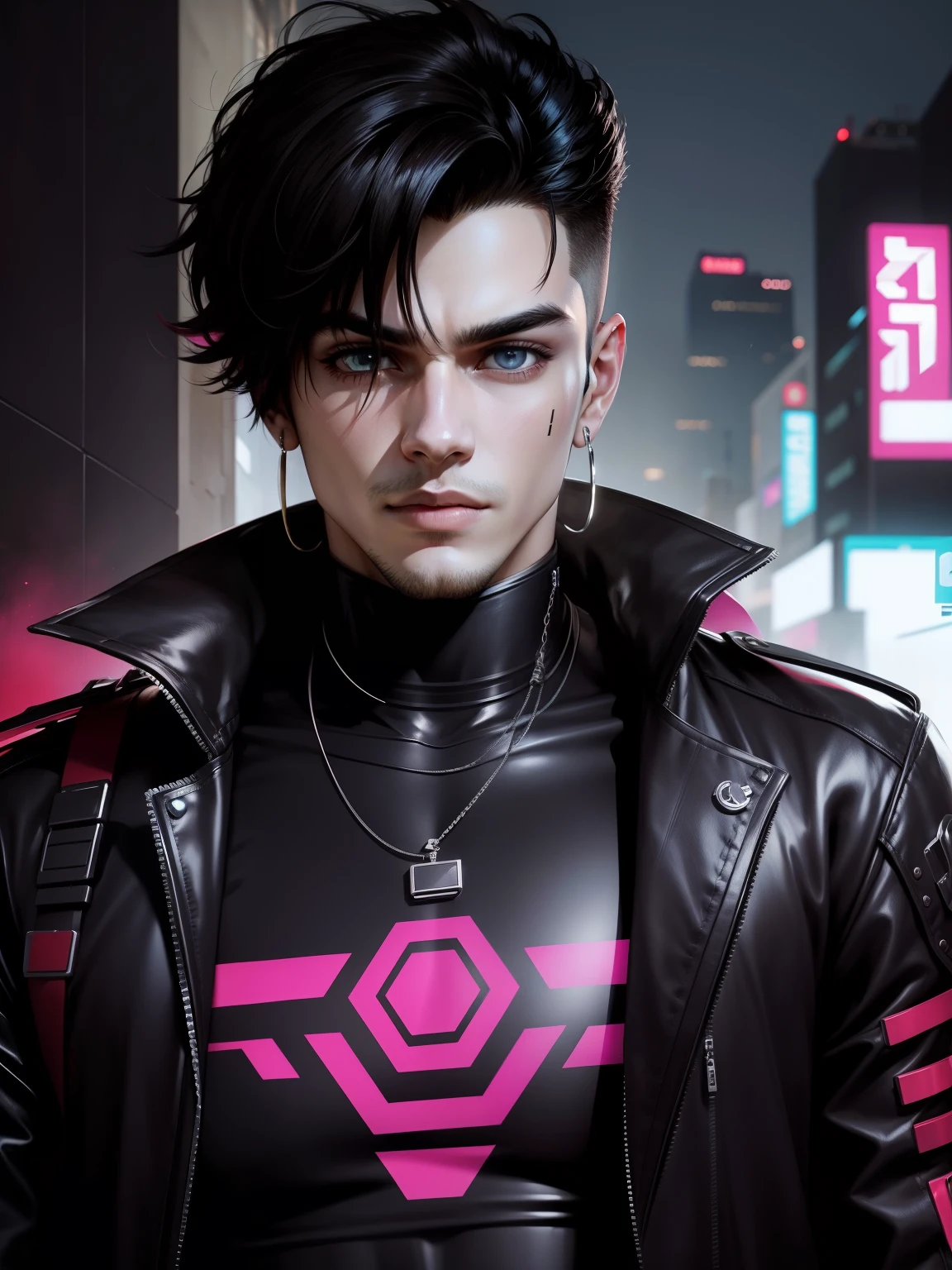Change background cyberpunk handsome boy
ultra realistic with taigar,