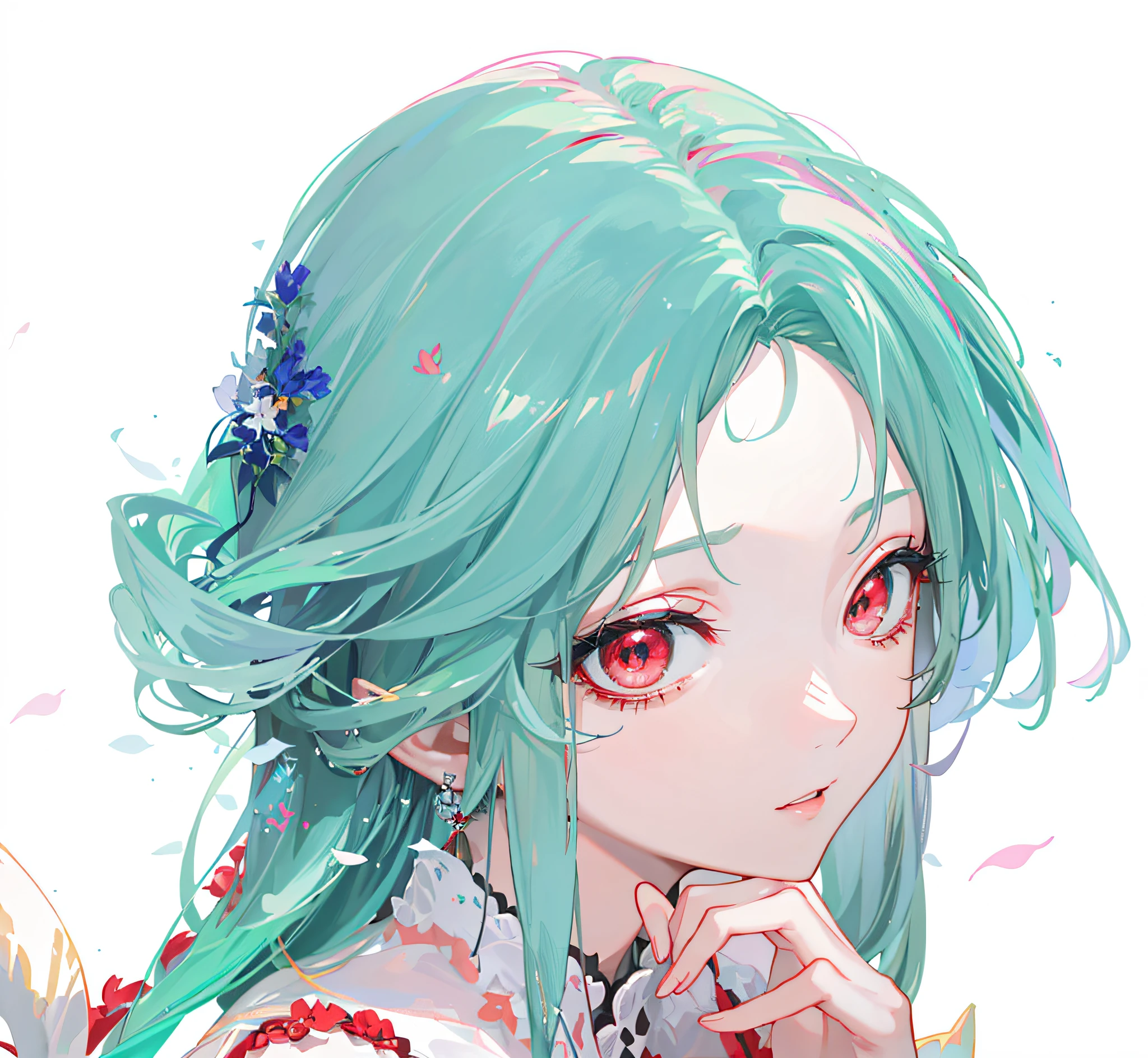 Ah hey Yan,Astringent expression,Feminine expression,succubi,There are a lot of red halos,There is Hanshui on the face,Hair is distinct