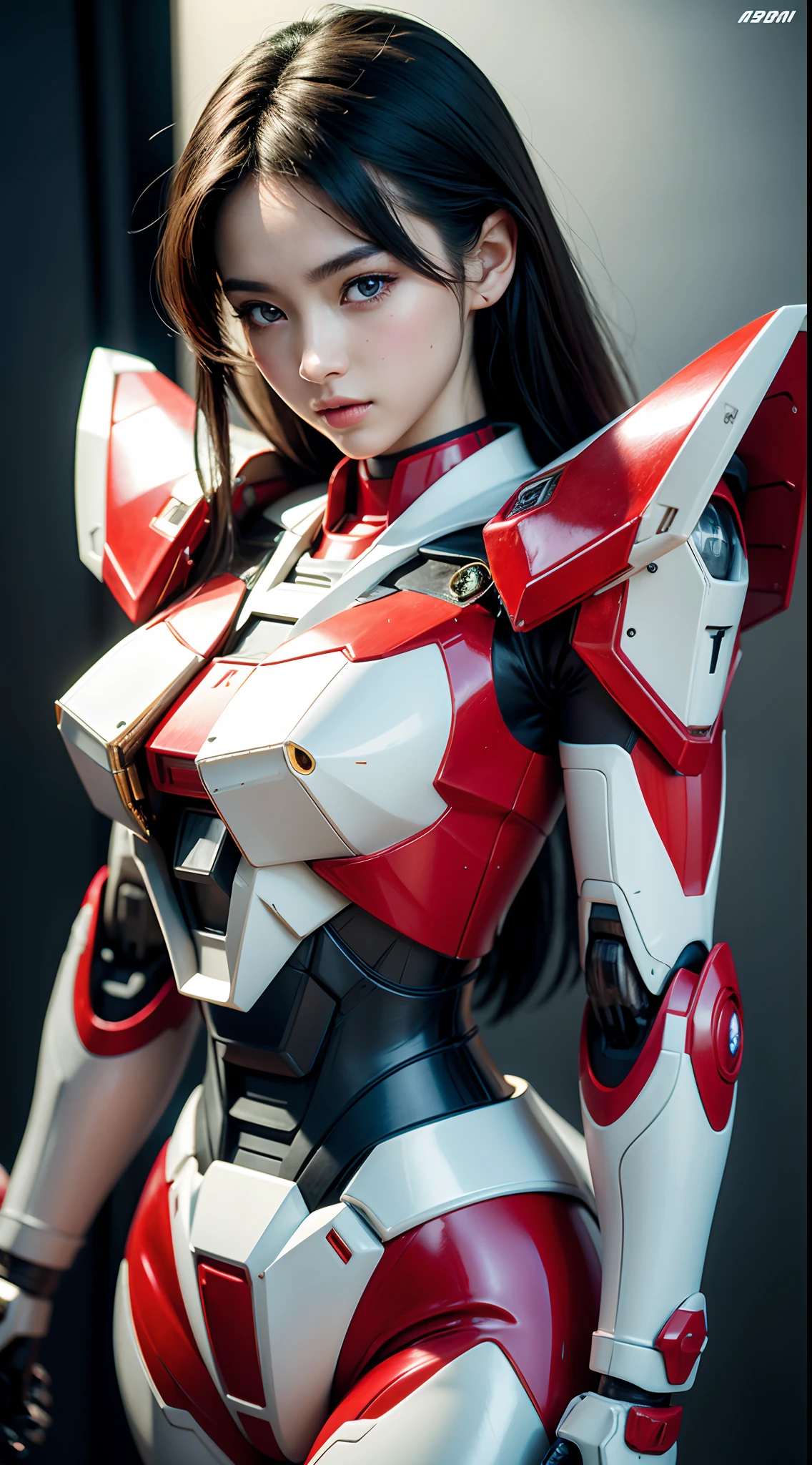 Textured skin, Super Detail, high details, High quality, Best Quality, hight resolution, 1080p, Gorgeous beauty、Girl with Beautiful Mecha Body、(Gundam) Girl with robot body
