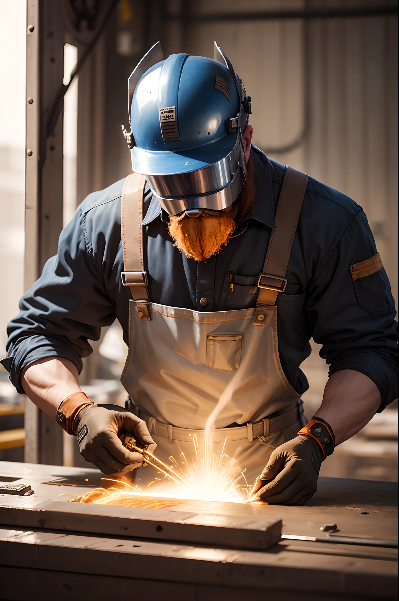 man welding metal
