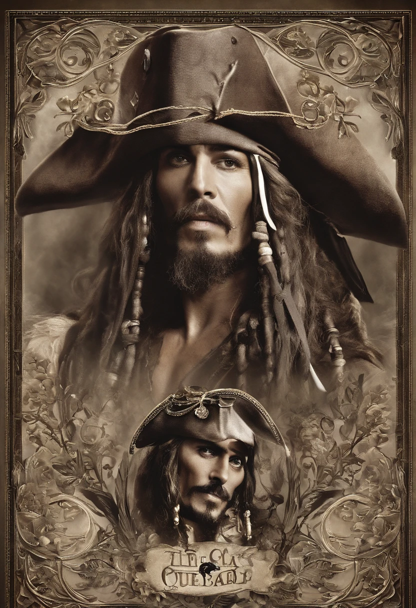 His appearance is a unique blend of elements that reflect his eccentric and adventurous personality. Here is a detailed description of Captain Jack Sparrow's physiognomy::
Rosto:
Jack Sparrow tem um rosto magro e angular, with prominent cheekbones. His complexion is tanned by the Caribbean sun, evidencing years of exposure to the maritime environment.
Cabelo:
Your hair is one of the most iconic features. Jack possui longos cabelos escuros e desgrenhados, que fluem livremente por seus ombros. Her locks are adorned with small braids, contas coloridas e conchas marinhas, refletindo seu estilo de vida pirata.
Barba:
Ele ostenta uma barba espessa e rala, que desce da parte inferior do seu queixo. The beard has an uncovered appearance and is often adorned with small objects, such as pieces of rope or bird feathers.
Olhos:
His eyes are piercing and vivacious, de um tom castanho escuro. They often express malice, cunning and a hint of madness, reflecting Jack's unpredictable personality.
Sobancelhas:
Jack Sparrow tem sobrancelhas finas e arqueadas, which are indicated for his enigmatic facial expression. Elas frequentemente se movem de forma independente, adicionando um toque de excentricidade ao seu olhar.
Nariz:
His nose is straight and progressively elongated, giving it an aristocratic appearance, apesar de seu estilo pirata desalinhado.
Sorriso:
A crooked and charming smile is one of Jack Sparrow's trademarks. Their teeth are imperfect and irregular, which only adds to its appeal.
Roupas:
Jack Sparrow wears an eclectic collection of clothes, with several layers of worn fabrics, vests adorned with brooches and sheets, and many jewelry and accessories, like hoop earrings and rings. Ele usa uma faixa de couro com um coldre vazio para sua espada, Which suggests he's always ready for a duel..
