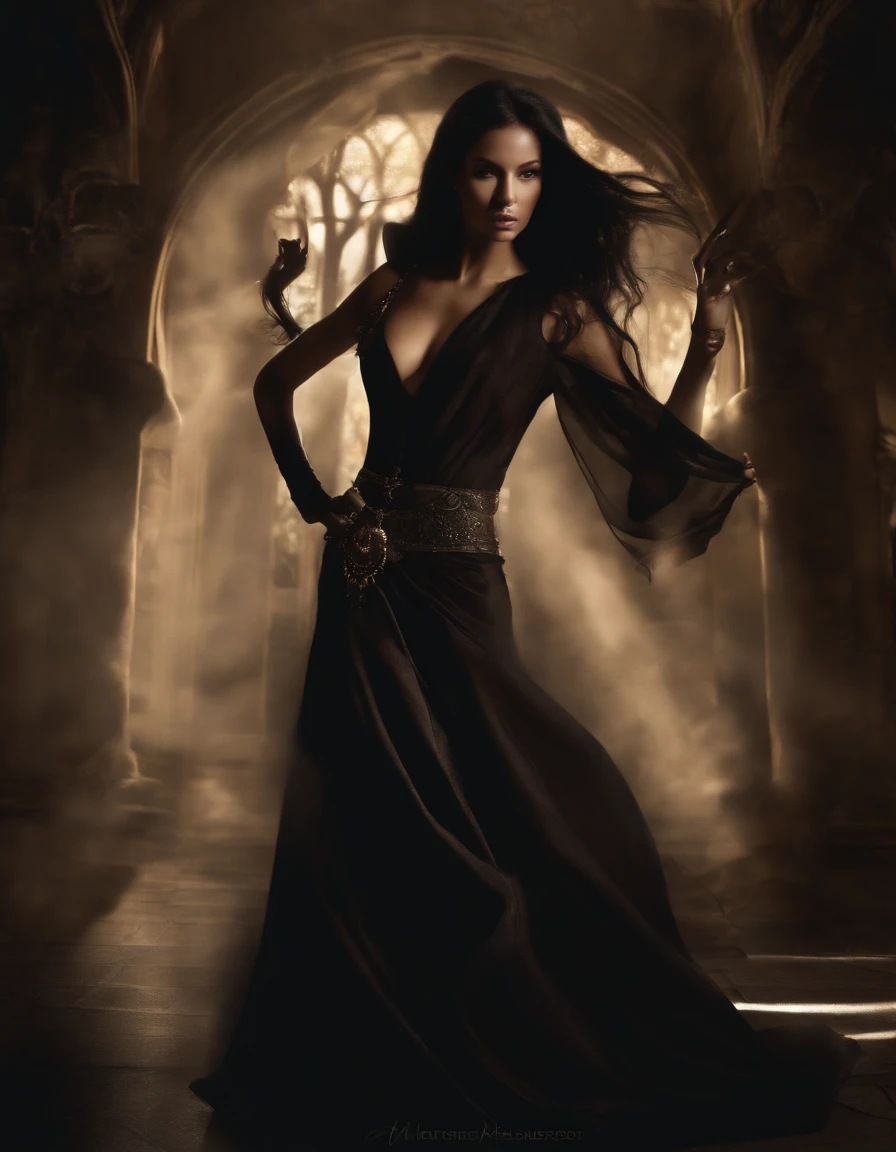 Best Quality, masutepiece, 超A high resolution, (photos realistic:1.4), surrealism, dream-like,fusionart, Shadow Dancer, Shadow Magic, Darkness Control, stealth, Shadow Step, Ambral spell, Concealed blade,