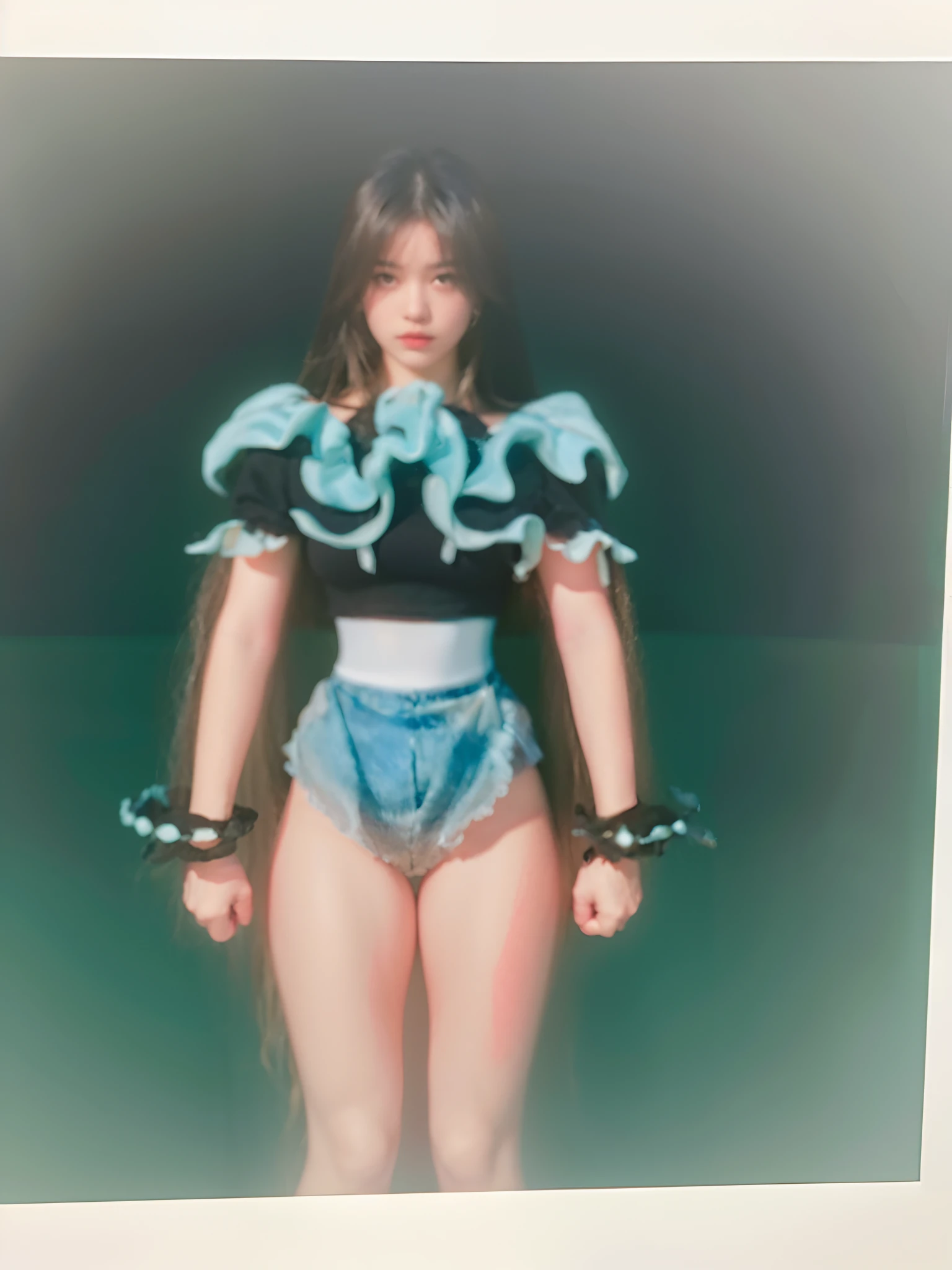 Best quality, masterpiece, ultra high res, (photorealistic:1.4), raw photo, 1girl, offshoulder, in the dark, deep shadow, low key, cold light