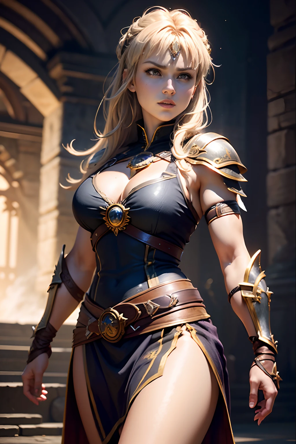 (Highly detailed CG Unity 16K wallpaper:1.1), (Denoising strength: 1.45), (tmasterpiece:1.37), Game style, Warrior princess Xena, hyper HD, Dark Fantasy