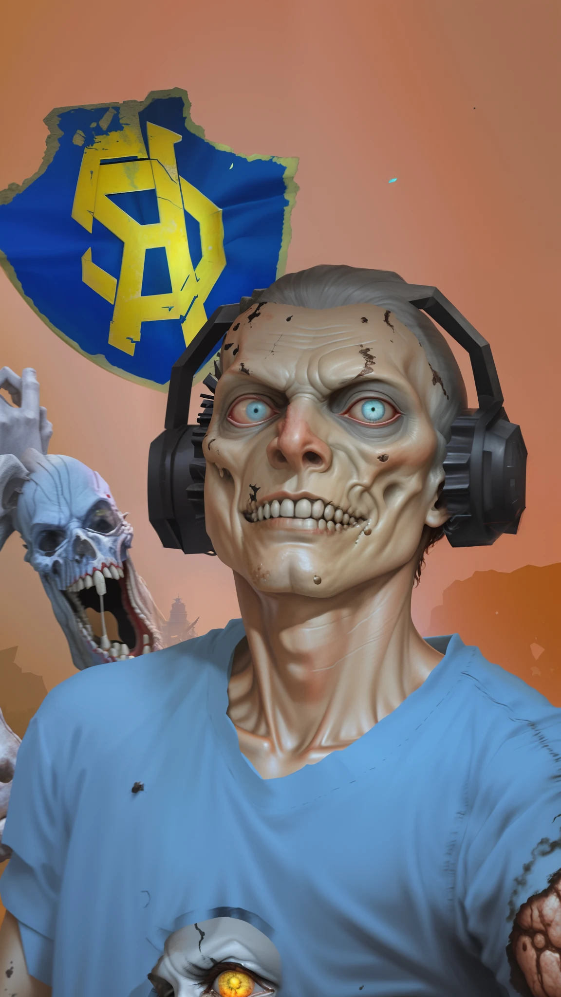 The virus finally begins, consumindo o homem'rosto s, olhos de zumbi, Roupas rasgadas e ensanguentadas, Olhando para as cenas, o corredor estreito e assustador do fundo, volumetric lighting, vida real, Grande angular, muito detalhado, baixo contraste, horror