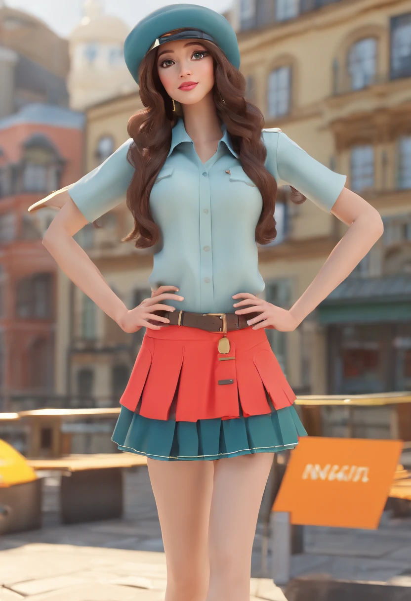 sexy girl by mini school skirt and bold legs