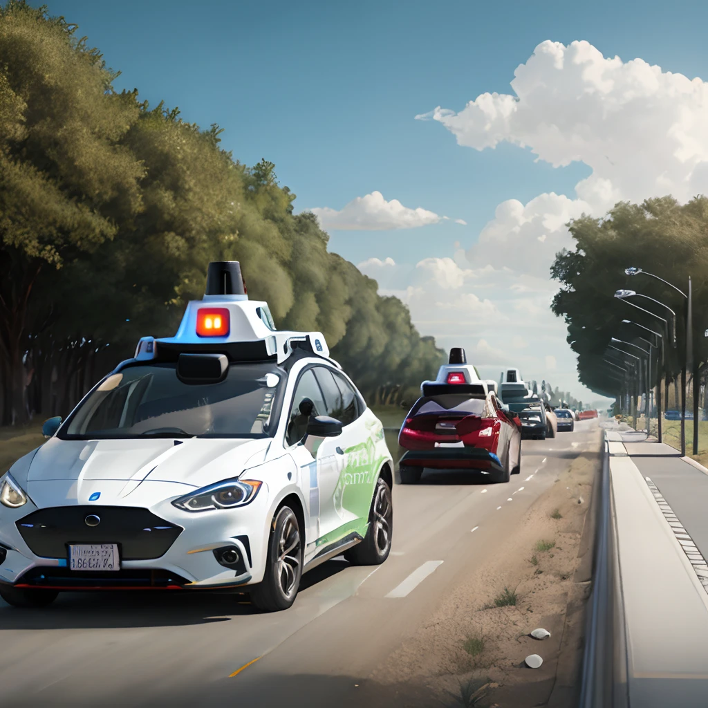 Images of an eco-friendly future world and a world of self-driving cars