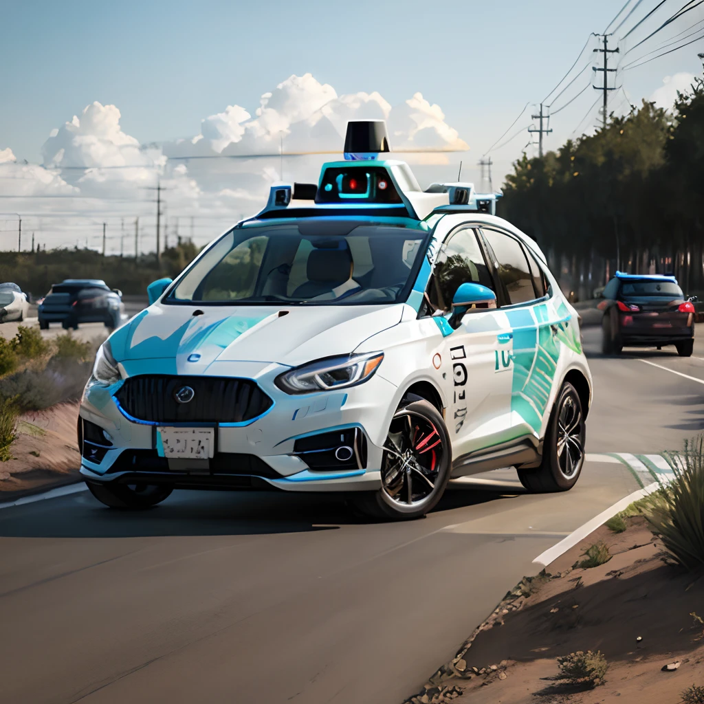 Images of an eco-friendly future world and a world of self-driving cars