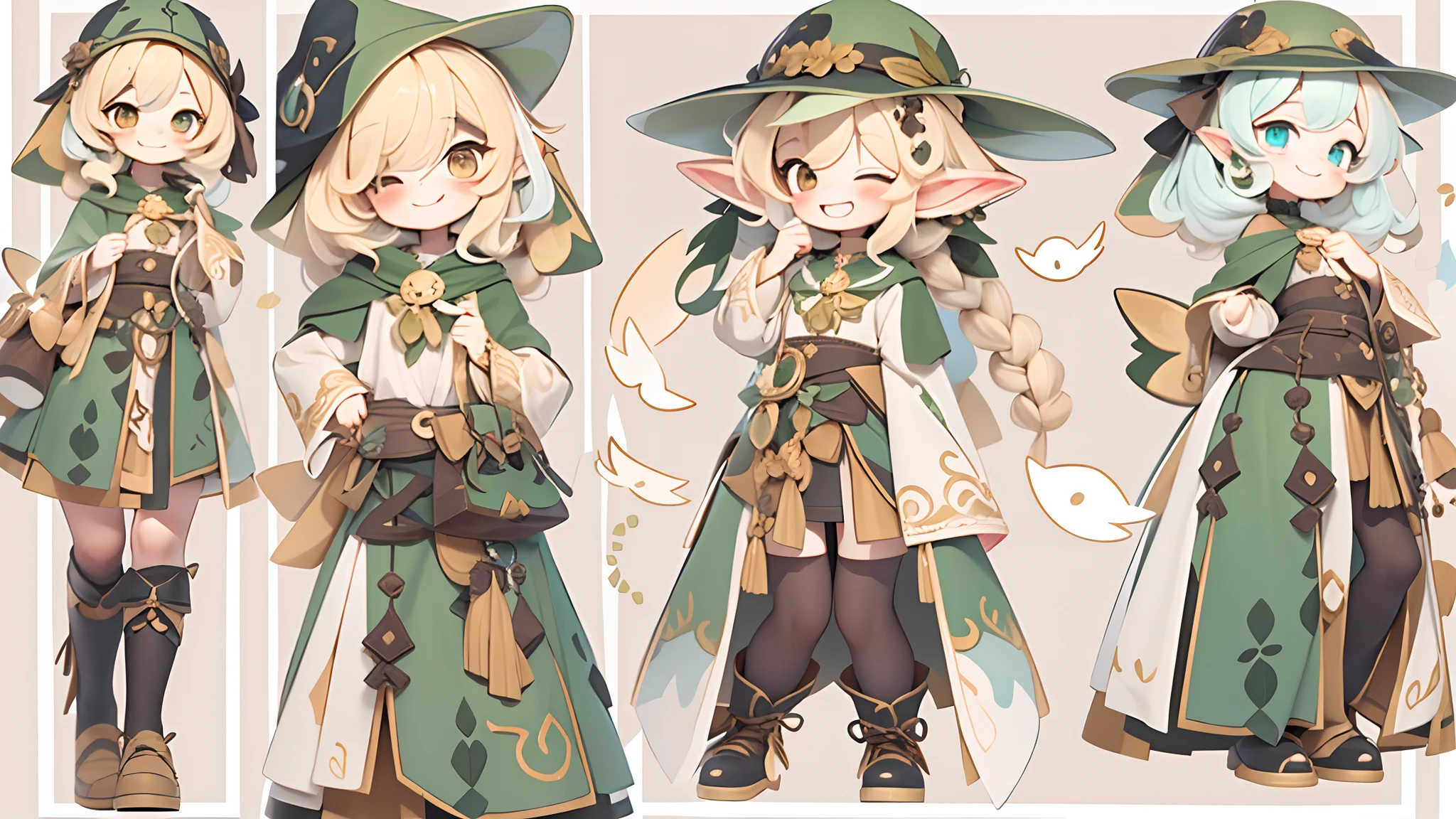 digitalart、forest fae、Yuru Chara Style、The hat is characteristic、Laugh、Wearing a bell