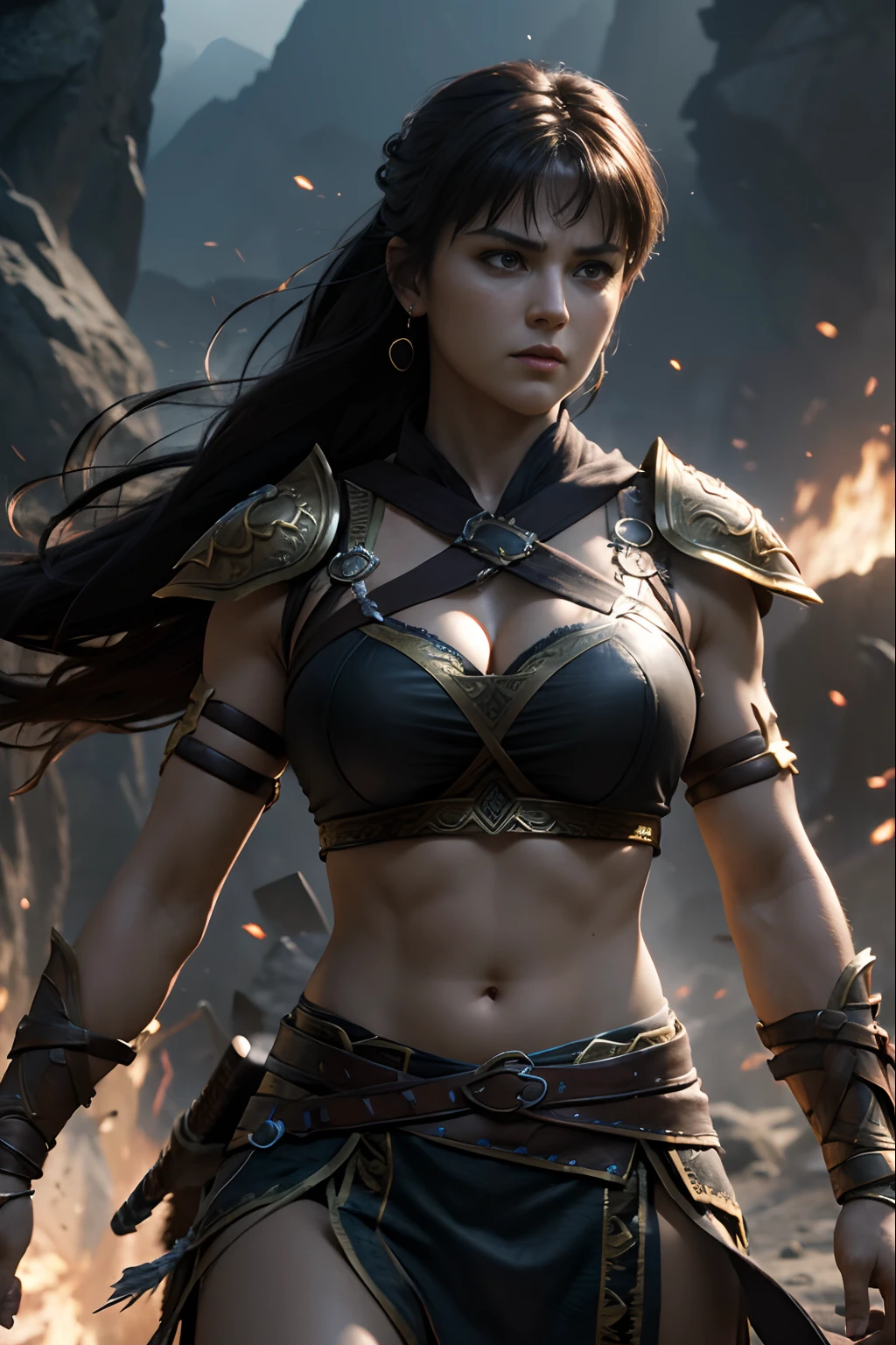 demon queen, fat, big boobs, big hips, big ass, perfect proportions, perfect eyes, real life colors, elegant, sharp focus, hyper-realistic, highly detailed, hd, dramatic lighting, 8k resolution concept art by Greg Rutkowski intricately detailed hyper-detailed dynamic lighting Splash art trending in Artstation triadic colors Unreal Engine 5