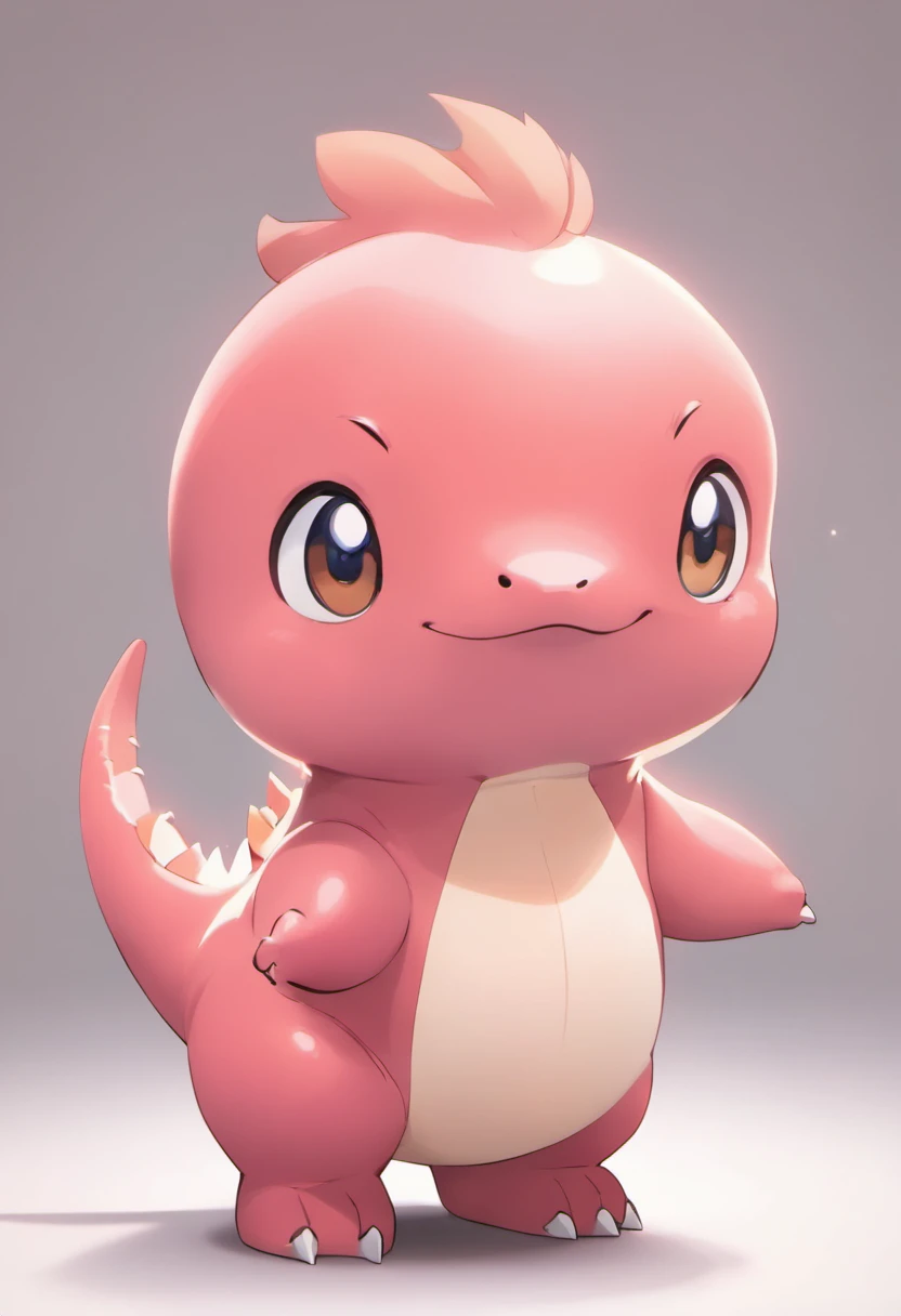 Cute cartoon dinosaurs，Pink skin，Popmart blind box，claymaterial，Bright background，arte 3D，depth of fields，pixar trend，hyper realisitc，Ray traching，Complicated details，animation lighting，full bodyesbian，standing on your feet
