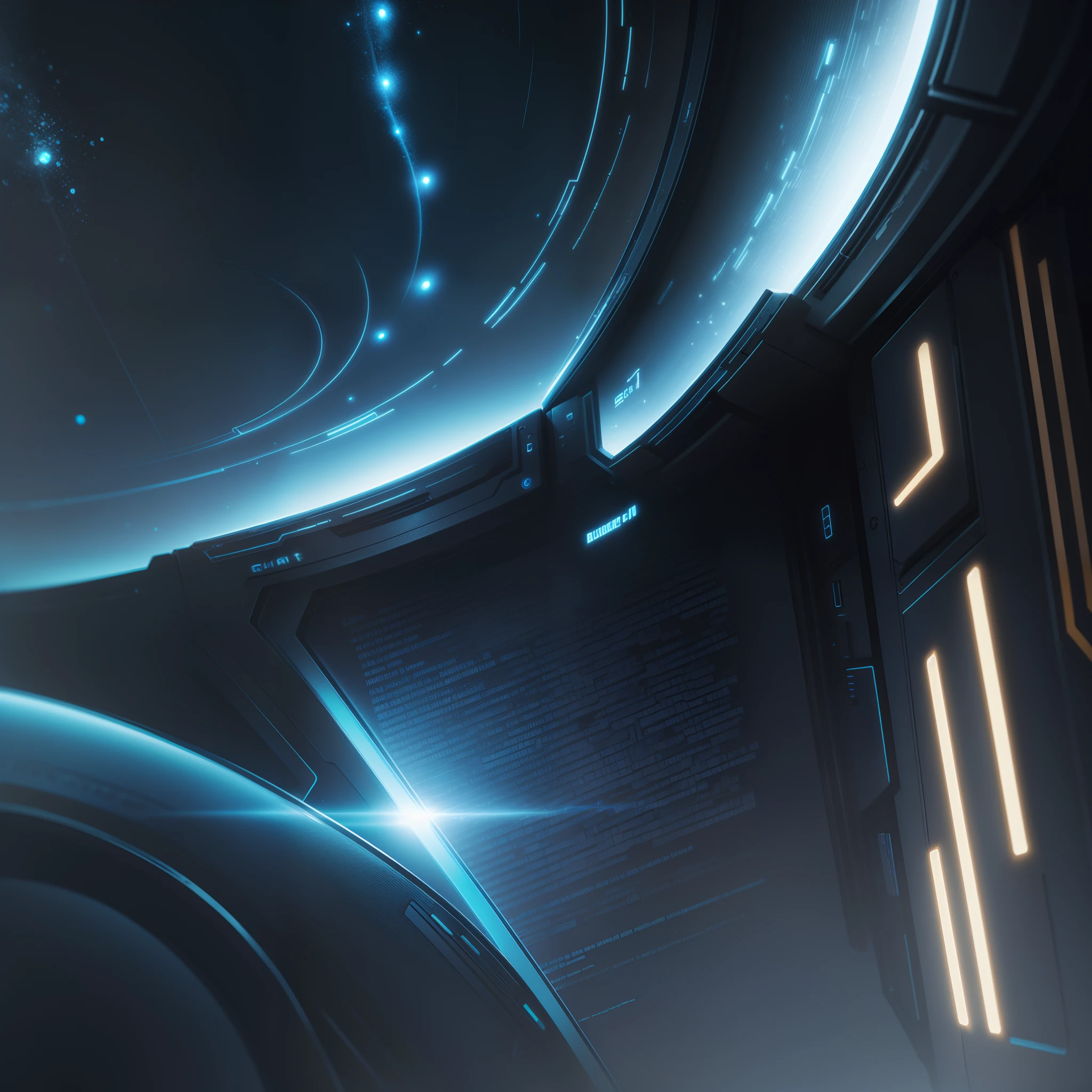 Sci-Fi background blue lights and high resolution images