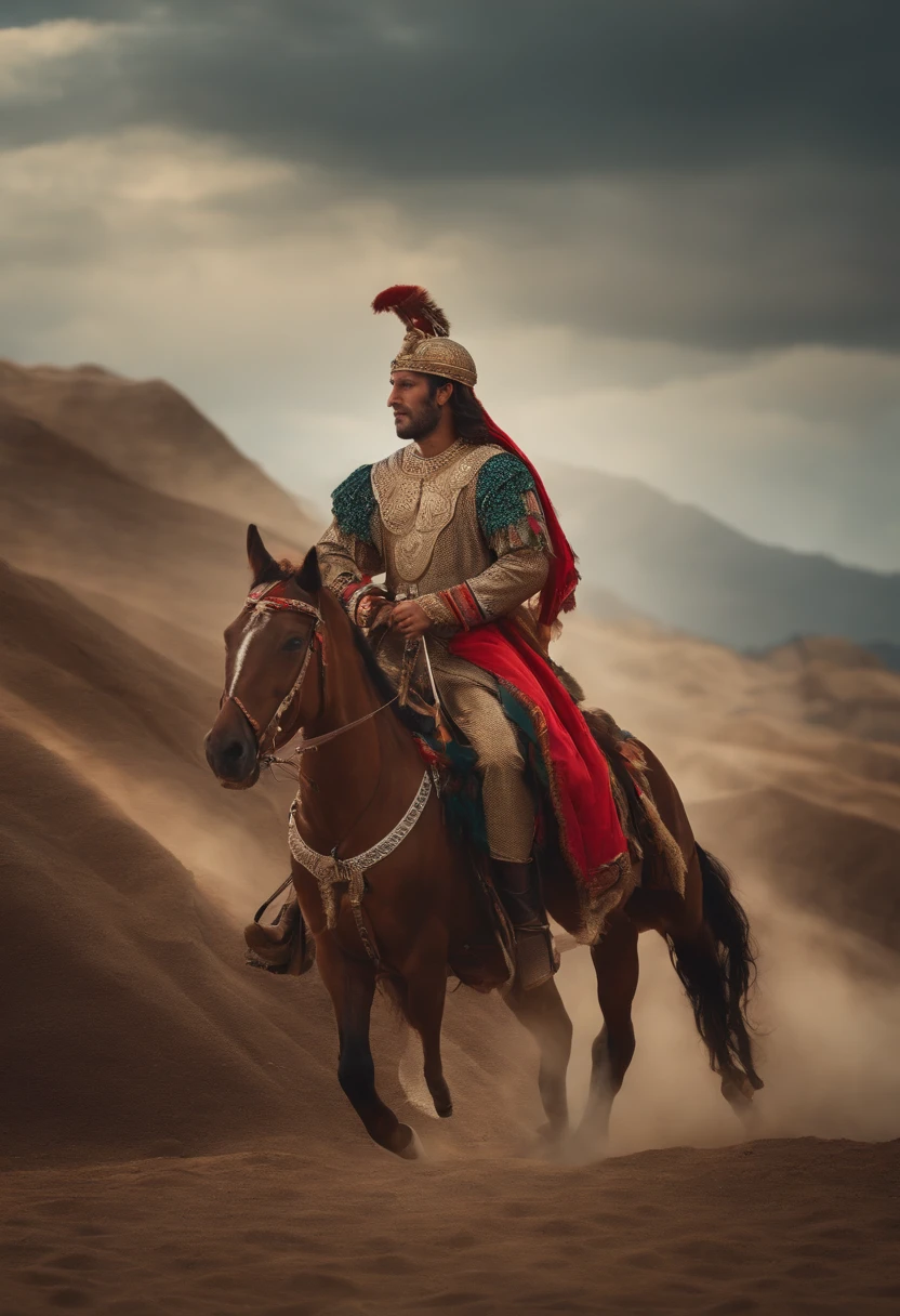 Man on horseback in ancient costume