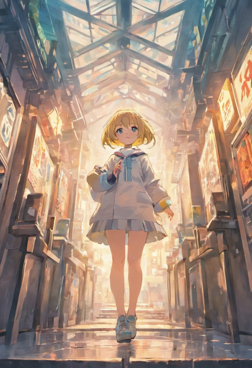 Girl standing in a white and vazil place. ela esta com um leve sorriso, imagem em 4k, Free Fire Anime Style Illustration
