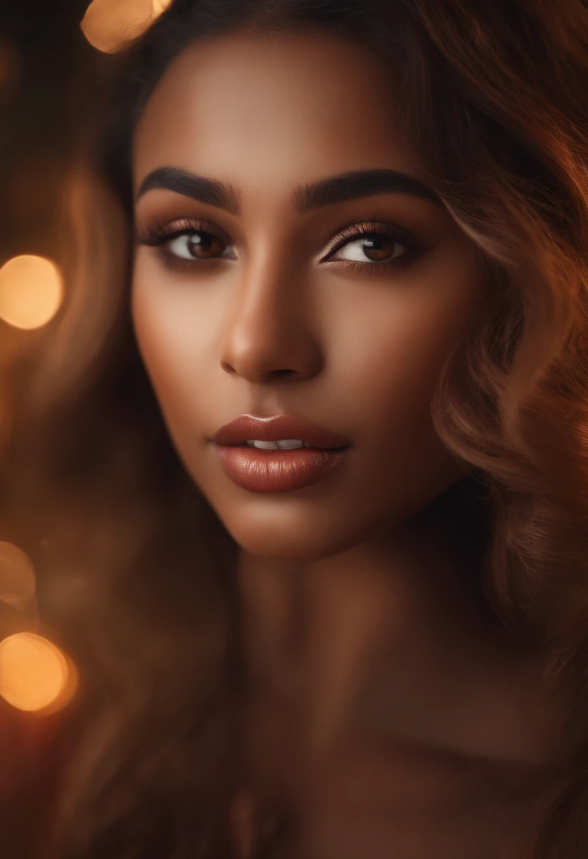 (best quality,4k,8k,highres,masterpiece:1.2),ultra-detailed,realistic,(portrait:1.1),beautiful detailed eyes,beautiful detailed lips,brown skin girl with cute dress,long eyelashes,dreamy background lighting,vivid colors,subtle shadows,soft focus,professional,comfortable pose,bright and warm color tones,gorgeous aesthetic,finely painted,detailed fabric texture