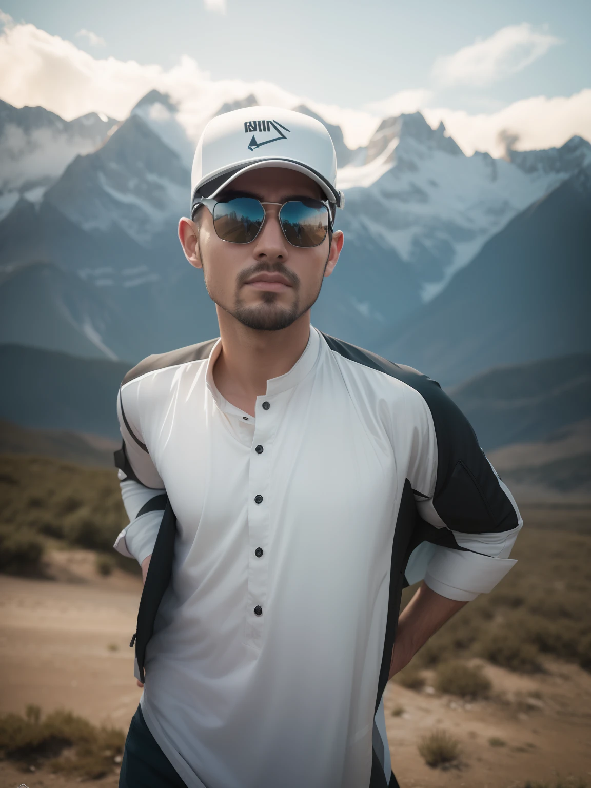 Change background add some mountain and some eagle cyberpunk handsome boy realistic face 8k ultra realistic