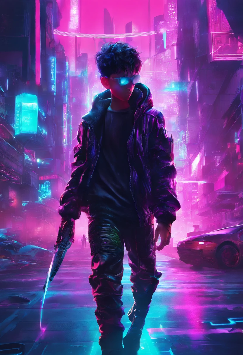 city with boy with blades cool