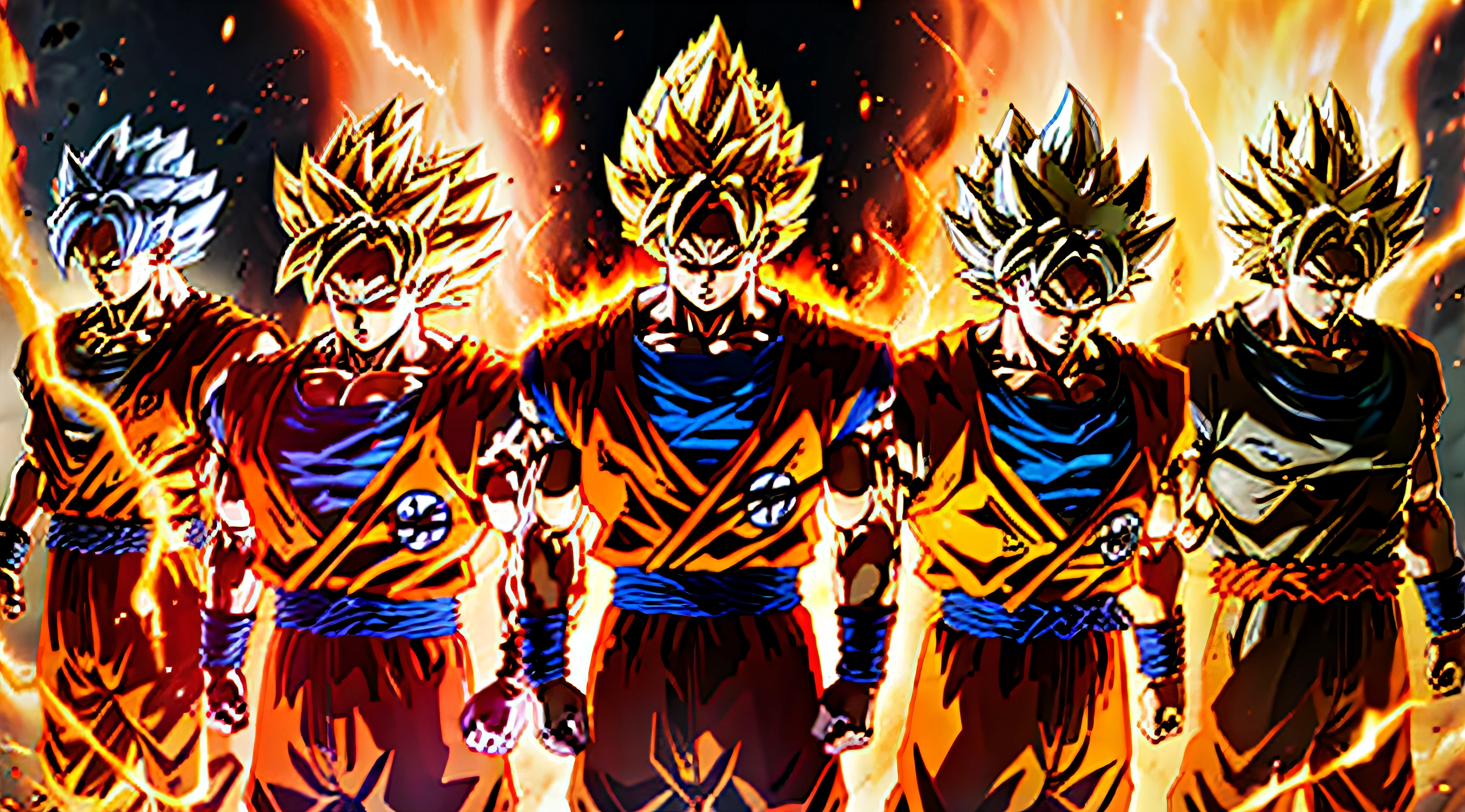 Super Saiyan Spirit of Vengeance with fire and kings