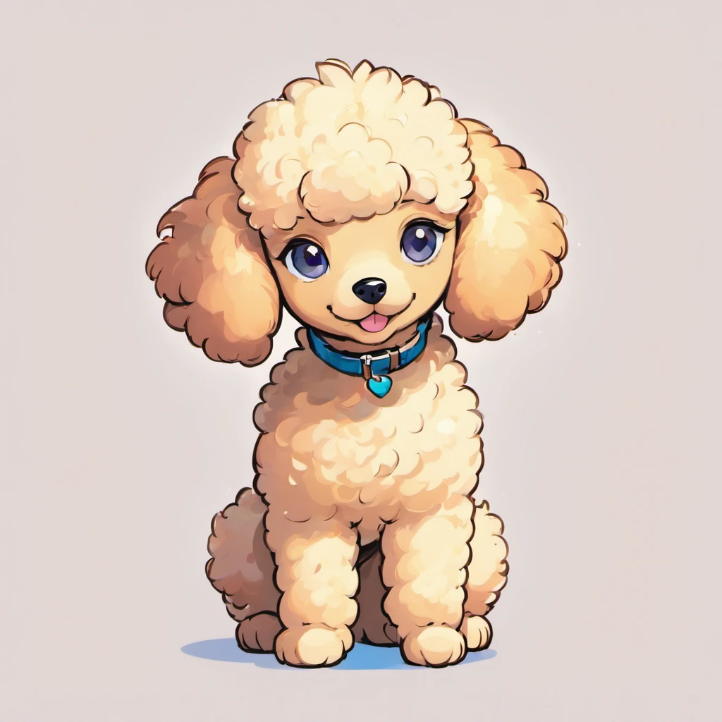 Research and Inspiration:
Begin by immersing yourself in Sowsow's Pokemon-inspired art style. Study the vibrant colors, whimsical shapes, and expressive eyes that characterize this style. Collect reference images of Miniture Poodles to understand their unique features and personalities.
Sketching:
Start with a pencil sketch that captures the playful and endearing characteristics of Miniture Poodles. Pay particular attention to their facial expressions, body proportions, and distinctive curly fur.
Inking:
Once you're satisfied with your sketch, use black ink or digital tools to create clean, bold outlines. Emphasize key details, as Sowsow's style often features thick, expressive lines.
Coloring:
Choose a vibrant and eye-catching color palette for your Miniture Poodle. Fill in the areas with flat colors, ensuring that each part of the poodle is well-defined and visually appealing.
Shading and Highlights:
Add shading to give your illustration depth and dimension, considering the direction of the light source. Use highlights sparingly to make certain areas, such as the eyes or nose, stand out and bring your artwork to life.
Background:
For the white background, create a clean and seamless backdrop that complements the colors of your Miniture Poodle. This will ensure versatility for use as a sticker or artwork.
Final Touches:
Review your illustration and make any necessary adjustments to enhance its overall appeal. Consider adding playful accessories or a charming expression to make your Miniture Poodle truly unique.
Detail and 4K Quality:
To achieve a masterpiece in 4K quality and intricate detail, work meticulously on every aspect of your illustration. Pay attention to the fine textures of the poodle's fur, the sparkle in its eyes, and the subtleties of its features. This level of detail will make your artwork visually stunning and a true masterpiece. The dog is Apricot coloured.