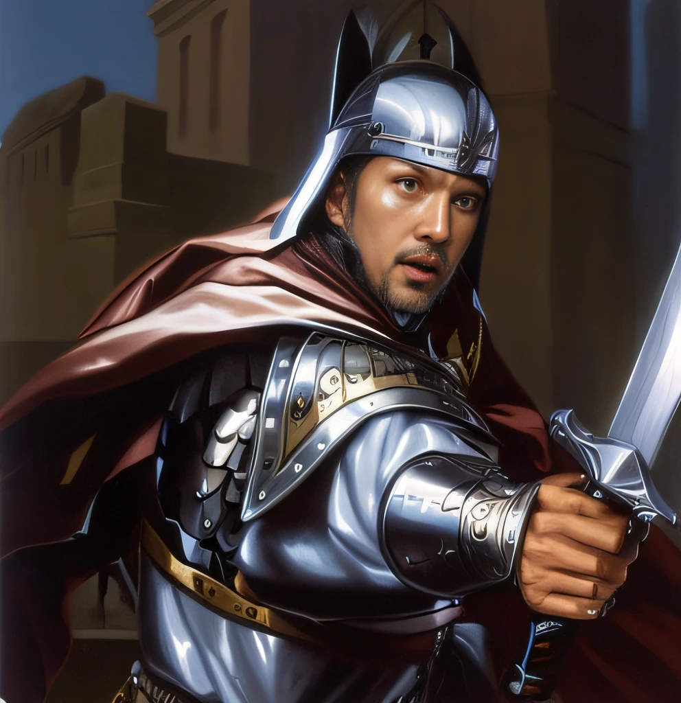 Man in armor with a sword