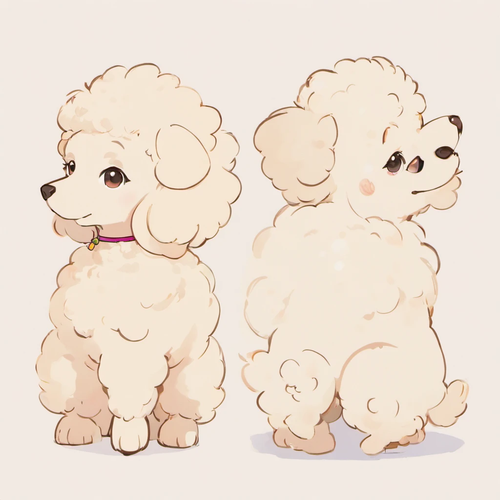 Research and Inspiration:
Begin by immersing yourself in Sowsow's Pokemon-inspired art style. Study the vibrant colors, whimsical shapes, and expressive eyes that characterize this style. Collect reference images of Miniture Poodles to understand their unique features and personalities.
Sketching:
Start with a pencil sketch that captures the playful and endearing characteristics of Miniture Poodles. Pay particular attention to their facial expressions, body proportions, and distinctive curly fur.
Inking:
Once you're satisfied with your sketch, use black ink or digital tools to create clean, bold outlines. Emphasize key details, as Sowsow's style often features thick, expressive lines.
Coloring:
Choose a vibrant and eye-catching color palette for your Miniture Poodle. Fill in the areas with flat colors, ensuring that each part of the poodle is well-defined and visually appealing.
Shading and Highlights:
Add shading to give your illustration depth and dimension, considering the direction of the light source. Use highlights sparingly to make certain areas, such as the eyes or nose, stand out and bring your artwork to life.
Background:
For the white background, create a clean and seamless backdrop that complements the colors of your Miniture Poodle. This will ensure versatility for use as a sticker or artwork.
Final Touches:
Review your illustration and make any necessary adjustments to enhance its overall appeal. Consider adding playful accessories or a charming expression to make your Miniture Poodle truly unique.
Detail and 4K Quality:
To achieve a masterpiece in 4K quality and intricate detail, work meticulously on every aspect of your illustration. Pay attention to the fine textures of the poodle's fur, the sparkle in its eyes, and the subtleties of its features. This level of detail will make your artwork visually stunning and a true masterpiece. The dog is Black coloured, dog is jumping,