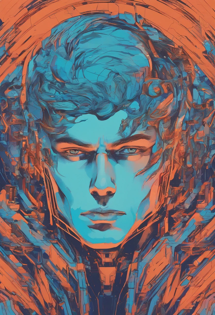 ready-to-print vector t-shirt art graffiti illustration of a futuristic male robot colored : blue messy steel head, oil painted, perfect face, perfect face, intricate image, shades of blue,light red color added, 1024K resolution,A ArtStation digital painting, it is smooth and very flowing black ink:photorealistic masterpiece:intricately detailed fluid gouache painting:Written by Brunna Mancuso:calligraphy:propylene:watercolor art,Professional photographed,natural lighting,Minimalistic volumetric lighting photo illustration :Written by Marton Bobzert: intricate,Ellegance,Sprawling,magical dream,Hair on fire,full of life, 3d illustration, Adobe illustration, artwork centered, scratch paint design, planet splash, white background