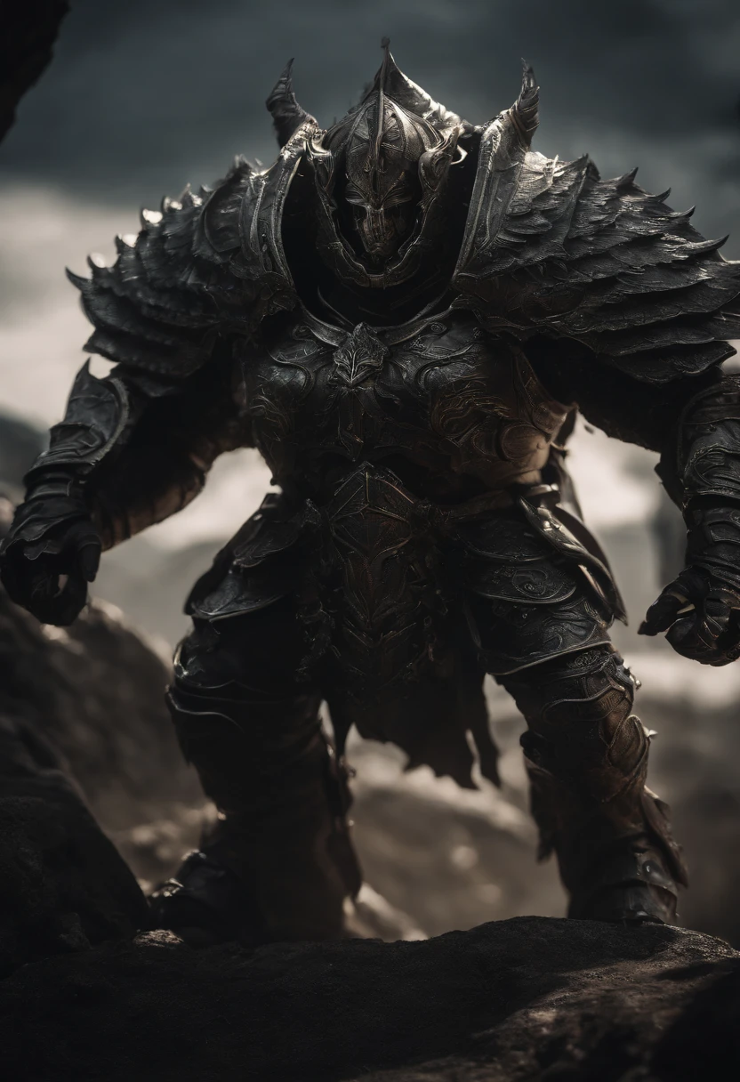 Fantasy World Monster Knight，中景 the scene is，Full body like， highly detailed surreal vfx，oc rendered，Shot with 70 mm - AR 16:9 --q 2 --s 1000