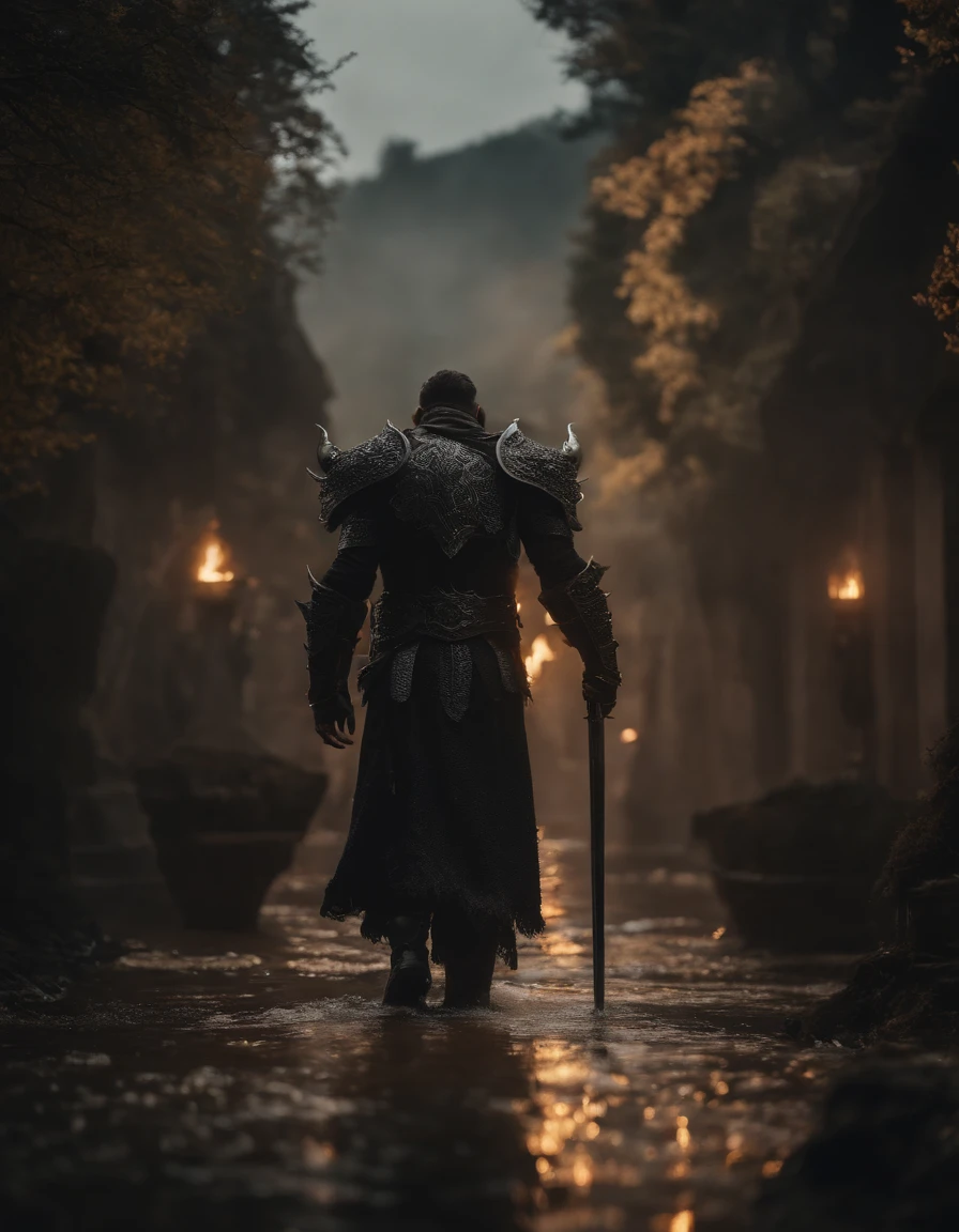 Fantasy World Monster Knight，中景 the scene is，Full body like， highly detailed surreal vfx，oc rendered，Shot with 70 mm - AR 16:9 --q 2 --s 1000