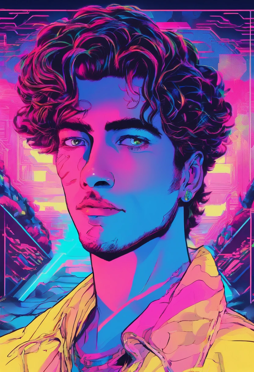 The handsome man's face loomed in the flickering blue light, his eyes were white, his hair looked as if it had just been washed and dried, and his eyes looked at the camera with melancholy