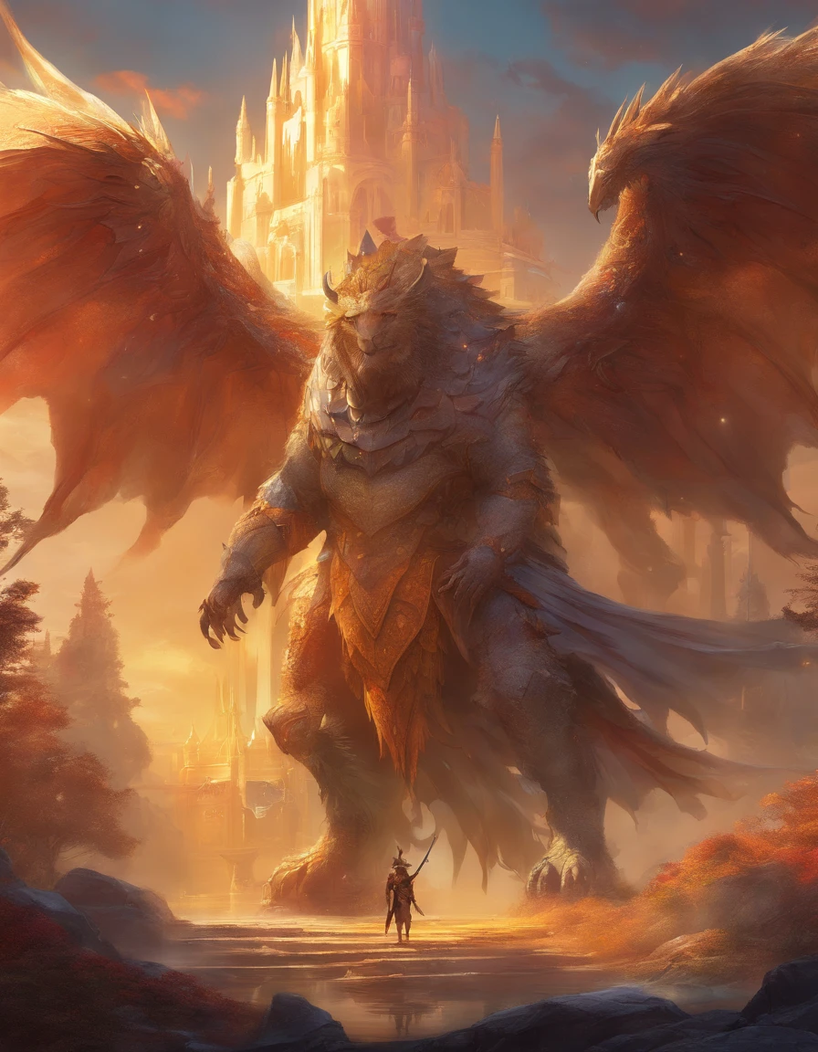 Fantasy World Monster Knight，中景 the scene is，Full body like， highly detailed surreal vfx，oc rendered，Shot with 70 mm - AR 16:9 --q 2 --s 1000