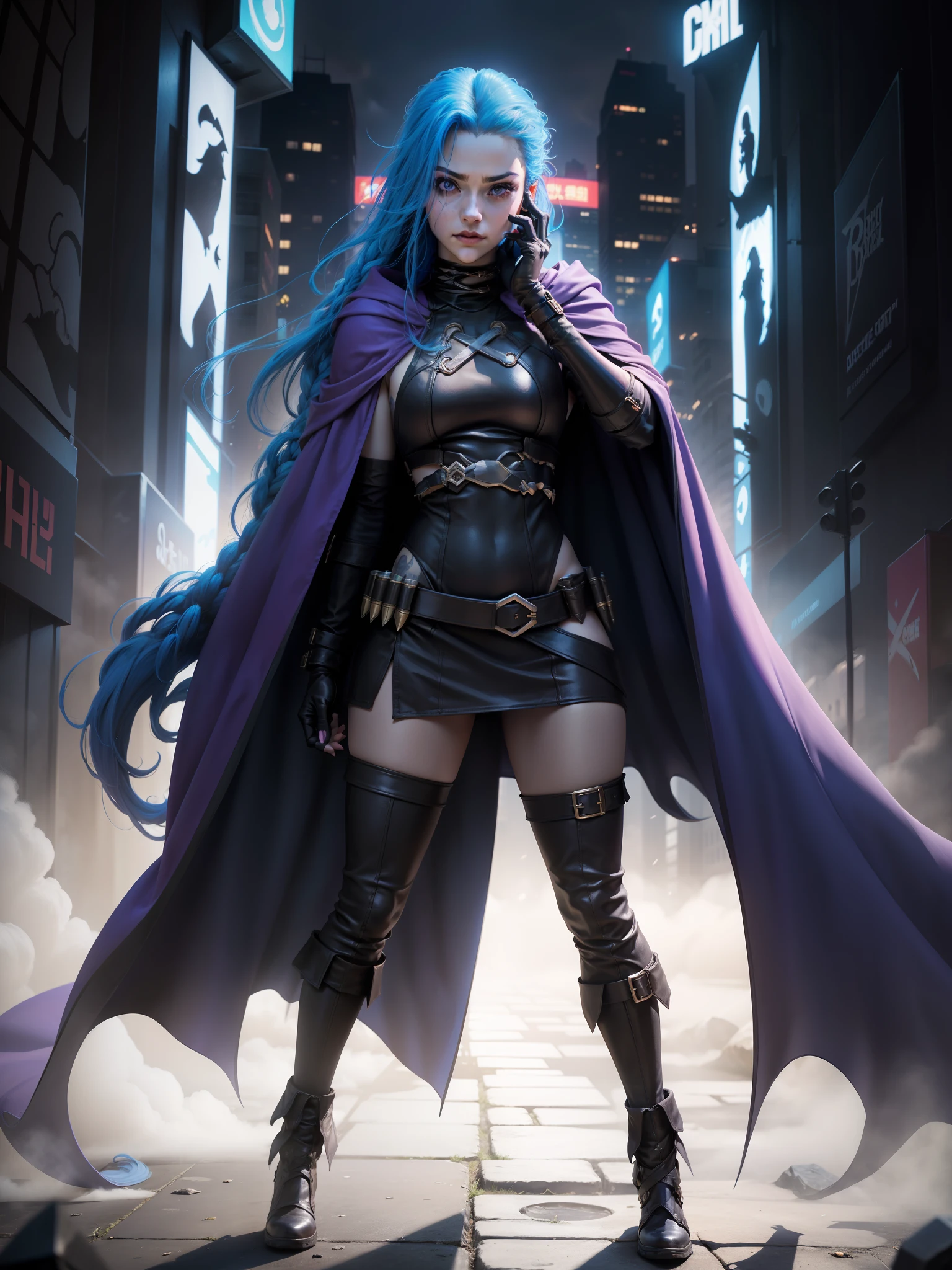 (New York: 1.5), (time square 1.5), Raven, whose real name is Rachel Roth, is a DC Comics character known for being a member of the Teen Titans. She has a distinct physical appearance and attire, which reflect her mystical nature and supernatural powers. Here is a detailed description of her physical appearance and clothing:
Physical appearance:
      Skin Color: Raven has pale, white skin, which sets her apart from many other DC Comics characters.
      hair: her hair is long and dark, usually black or dark blue. It is smooth and can be seen covering part of her face.
      Eye: The raven's eyes are one of her most distinctive features. They are usually portrayed as large, bright violet or blue eyes, which reflect their alien heritage.
      Height and Physical Shape: She is a woman of average height, with a slender, athletic figure, although she usually wears clothing that covers her from head to toe.
Typical clothes:
The raven costume is dark and mysterious, Dark blue cloak: She wears a long dark blue cloak and hood that covers most of her body. This cloak is an iconic feature of her appearance and is often used to hide her face and body from direct light.
      high collar: The cloak has a high collar that is pulled up, usually covering the chin and part of the face.
      Belt and Buckle: Raven usually wears a belt with a gothic-style buckle, which accentuates her outfit.
      Boots: She wears tall boots that match the color of her cloak, often with decorative details.
      Gloves: Her gloves are usually long and match the rest of her attire, (slender body: 1.5), (minimum clothing: 1.5), (large breasts: 1.3), (hanging breasts: 1.5), (disproportionate breasts: 1.4) , (realism:1.5), (Realisitc:1.4), (Absurdity:1.4), 8k, ultra-detailed, detailed handsome man, (only:1.4) , 1girl, (Viewer facing:1.2), Intricate body details, (Curvy:1.3),(short:1.3)