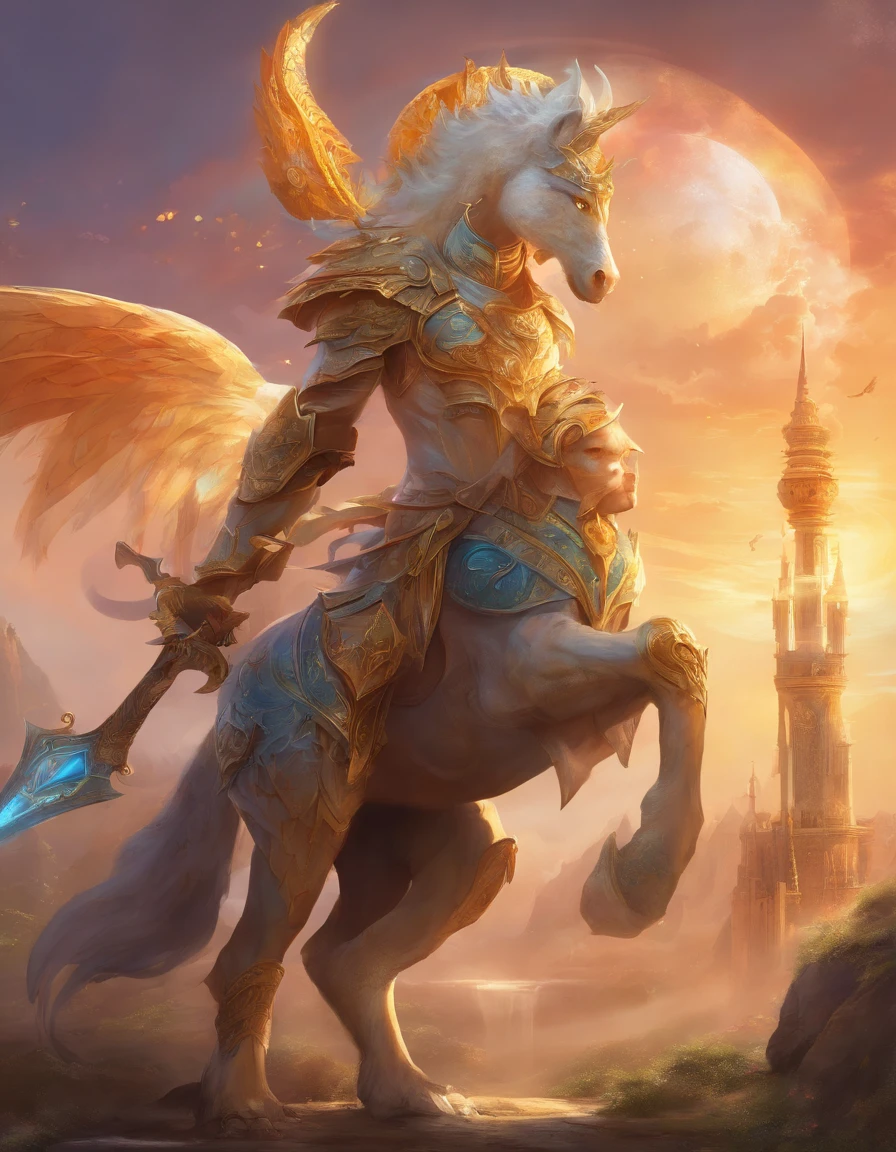 Fantasy World Monster Knight,中景 the scene is,Full body like, highly detailed surreal vfx,oc rendered,Shot with 70 mm - AR 16:9 --q 2 --s 1000