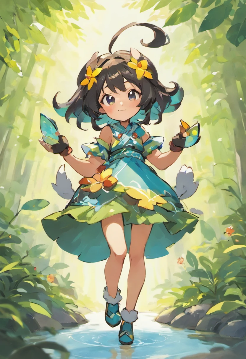 full body, person for the Touhou game, the Touhou manga, girl, Touhou character ff, in the style of ian mcque, temmie chang, stylish costume design, romanticized depictions of wilderness, jean-baptiste monge, science academia
