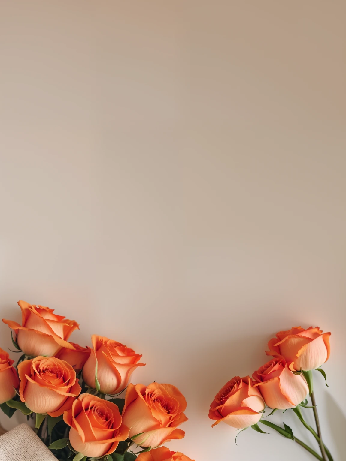 There were some orange roses in the vase on the table, flowers in the background, rose background, phone background, Rose background, wallpaper aesthetic, Plain background, rosette, minimal background, Minimalist background, crown of peach roses, Wallpaper phone, background-image, Solid Backgroud, florest background, iPhone background, minimalistic background, in shades of peach, iphone wallpaper, Light orange
