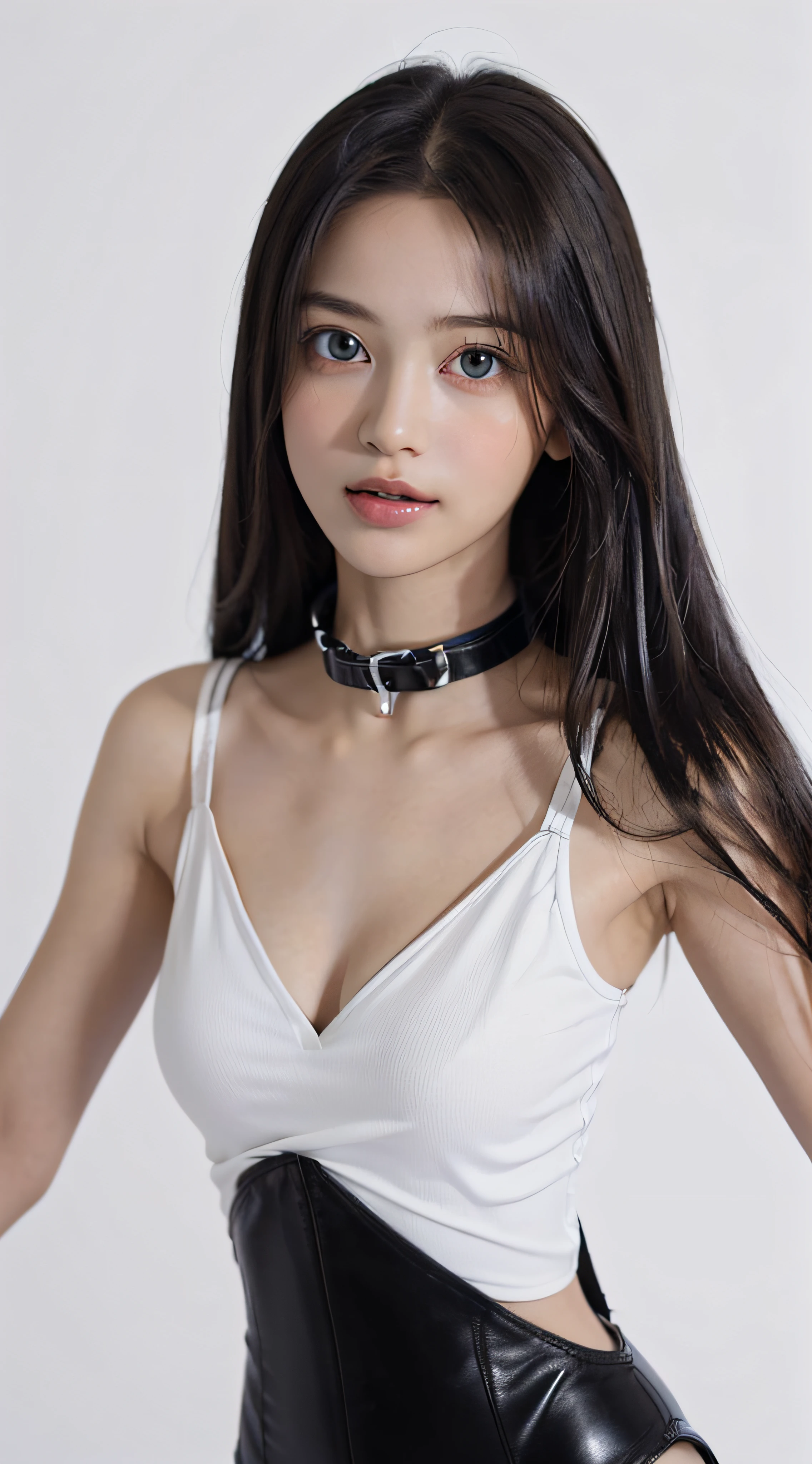 ((((upper body shot)))),(((Nude))),(((nipples))),(((sagging breasts))),Ultra-high resolution,big eyes,Japanese,(a girl),(1 girl),((baby face)),((ta)),((12 y(cute)),pretty,earring,((facing at viewer)),necklace,(long hair),((looking at viewer)),((iron collar))
