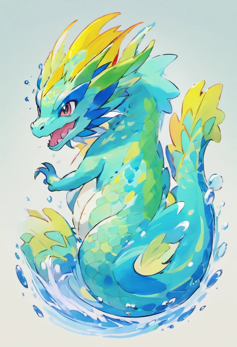 a colorful water dragon